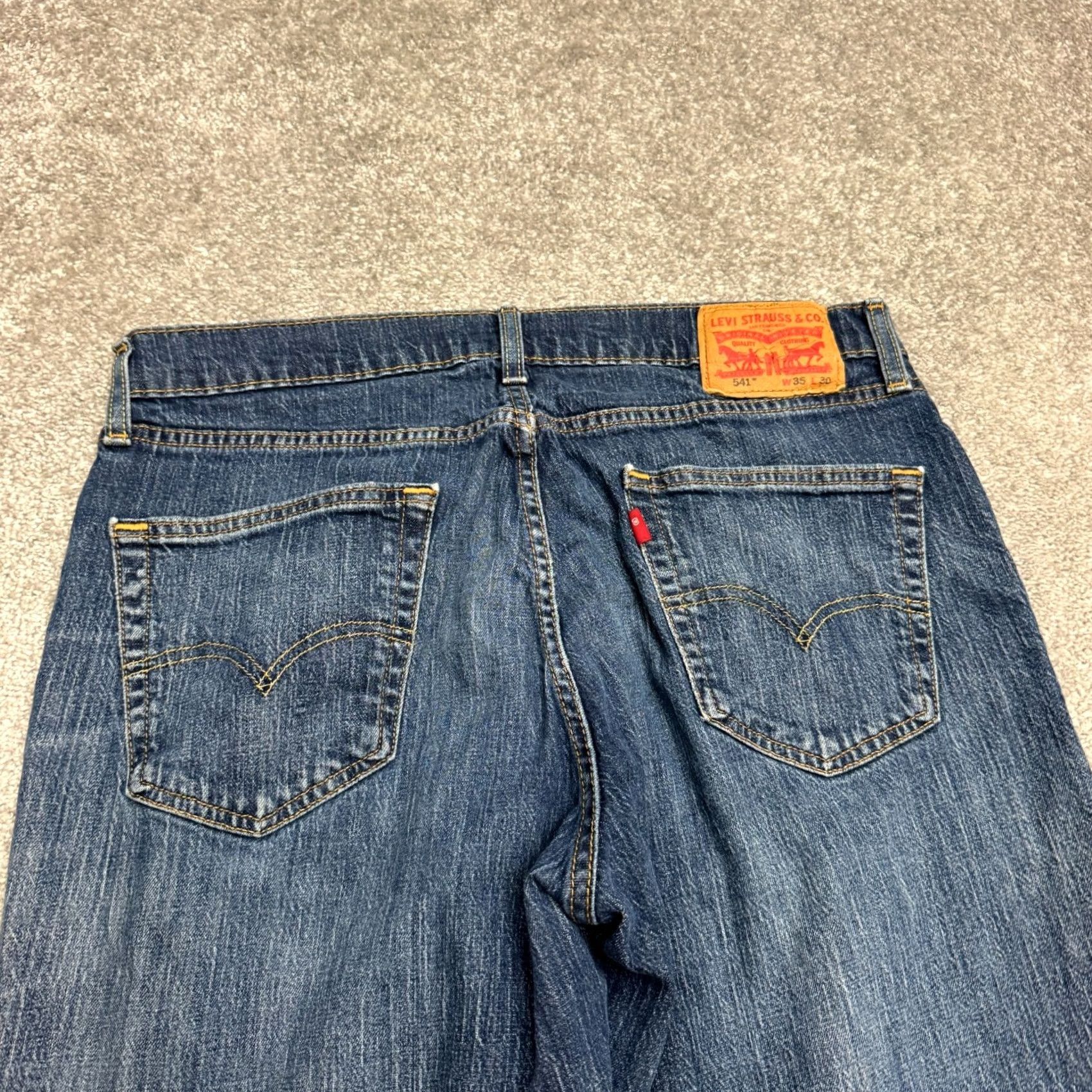 Levi's VINTAGE Levis 541 Athletic Fit Denim Jeans Mens 35x28 Blue Cotton Stretch Jeans Pants Size US 35 - 6 Thumbnail