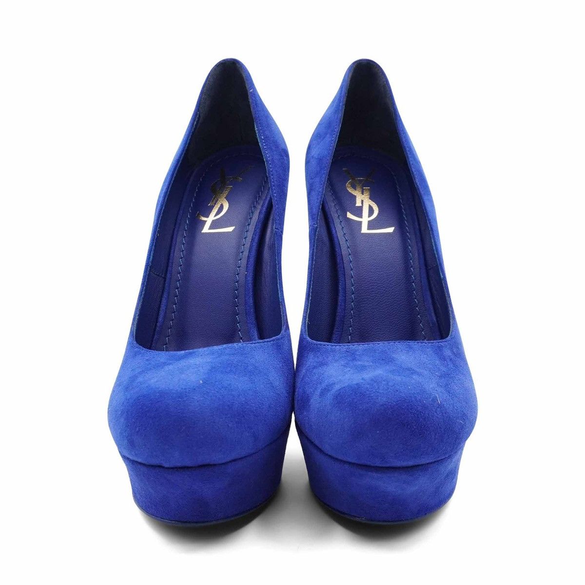 Saint Laurent Paris Saint Laurent Paris Blue Platform Heels Size US 7 / IT 37 - 3 Thumbnail