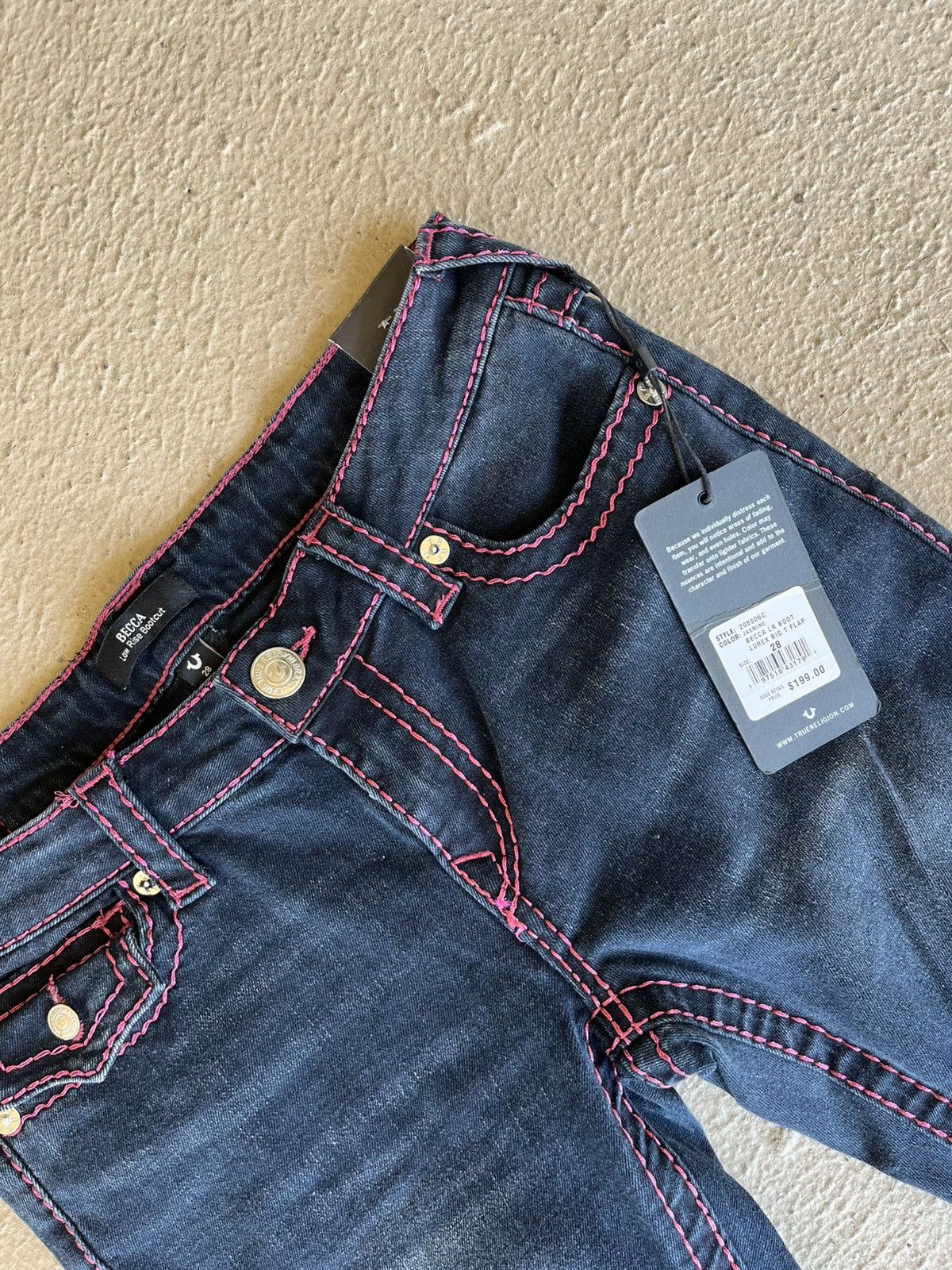 True Religion True Religion Women's Navy and Pink Jeans Size 28" / US 6 / IT 42 - 7 Thumbnail