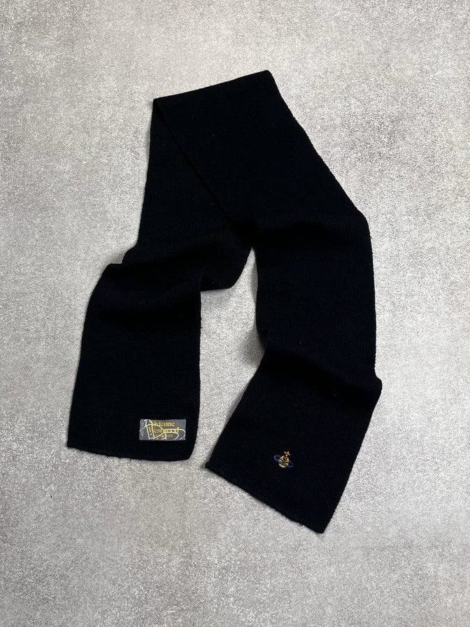 Vivienne Westwood VIVIENNE WESTWOOD ORB SARURN LOGO BLACK Y2K SCARF Size ONE SIZE - 2 Thumbnail