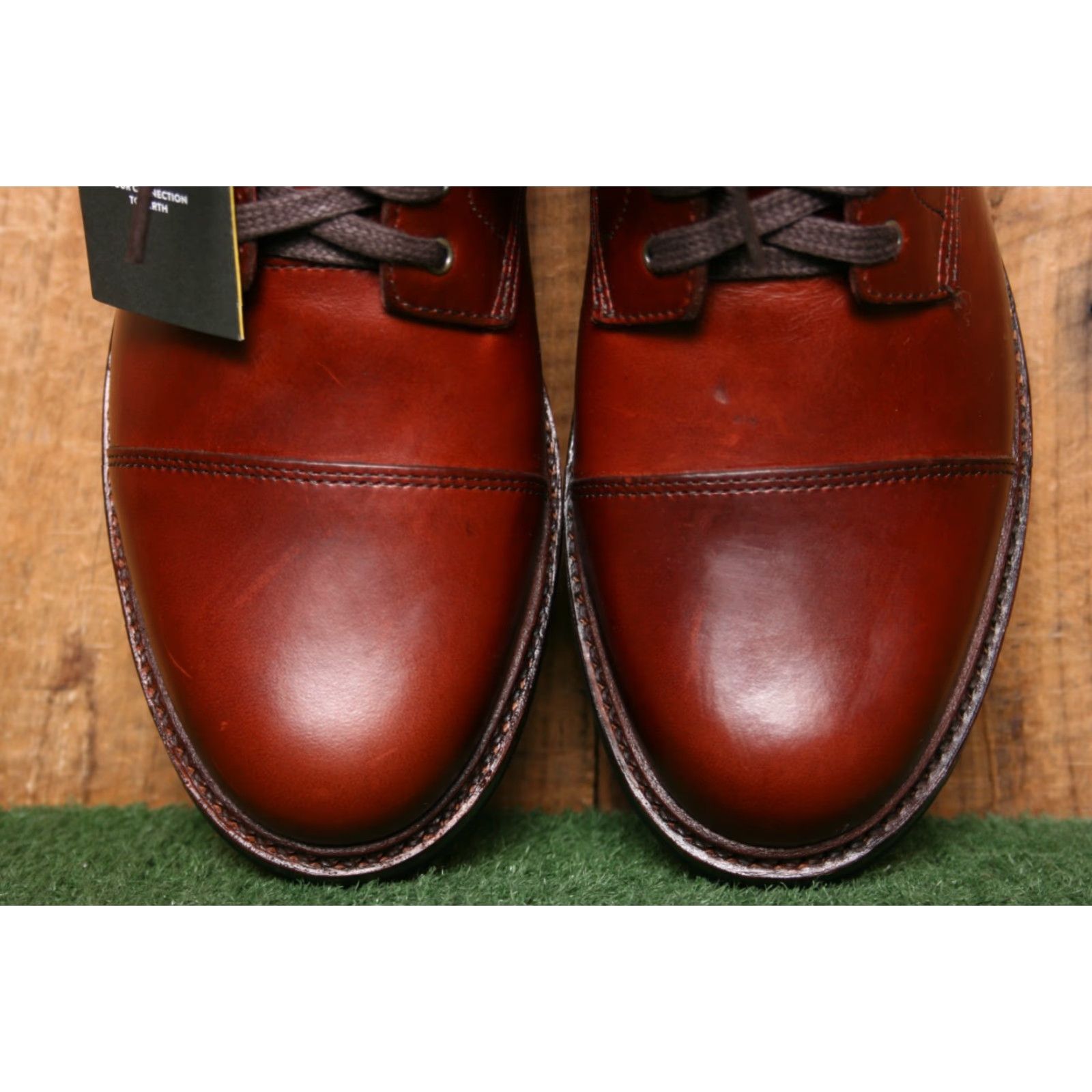 J.Crew J.CREW Kenton Burgundy Pull Up Leather Cap Toe Ankle Boots Sz 7.5 Leather Upper Combat Style Men’s Boots Lace Up Size ONE SIZE - 5 Thumbnail