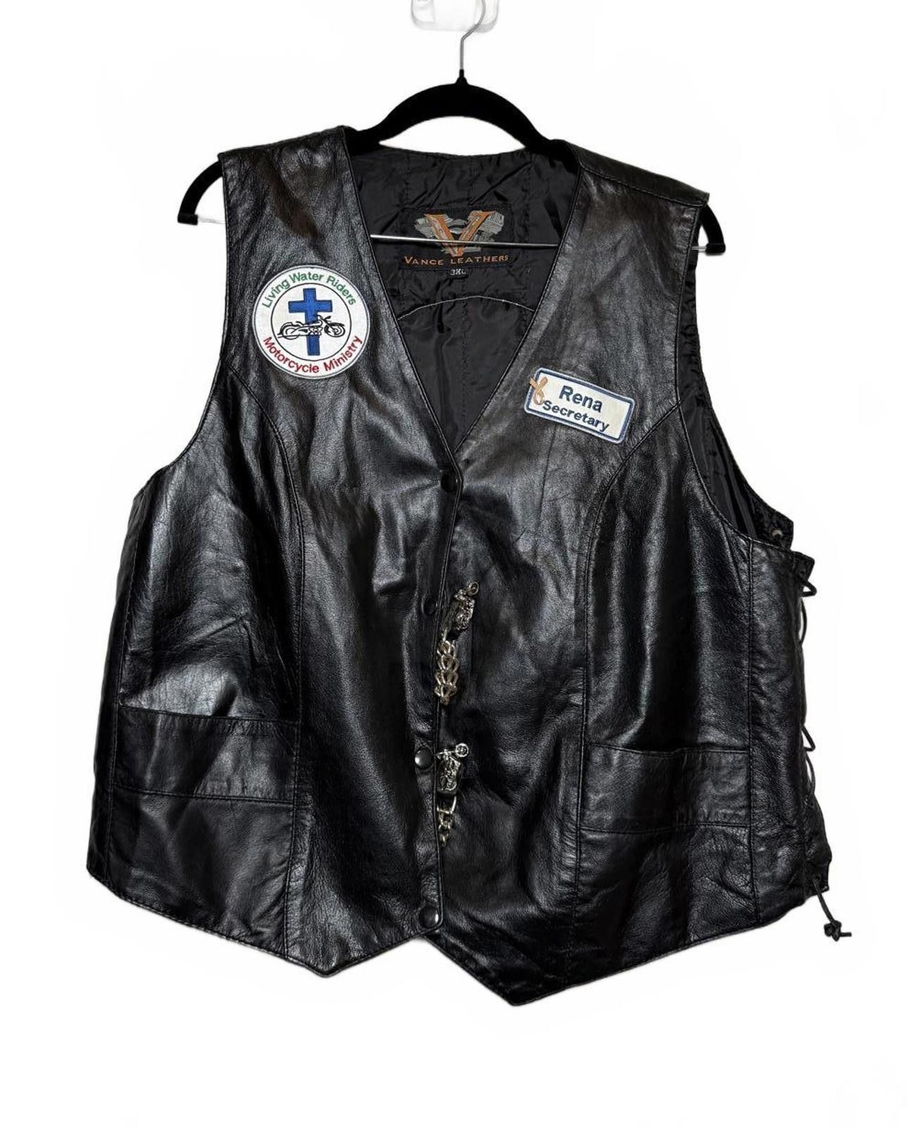 Other Ride or Die for Jesus Black Leather Bikers Vest Size XL / US 12-14 / IT 48-50 - 5 Thumbnail