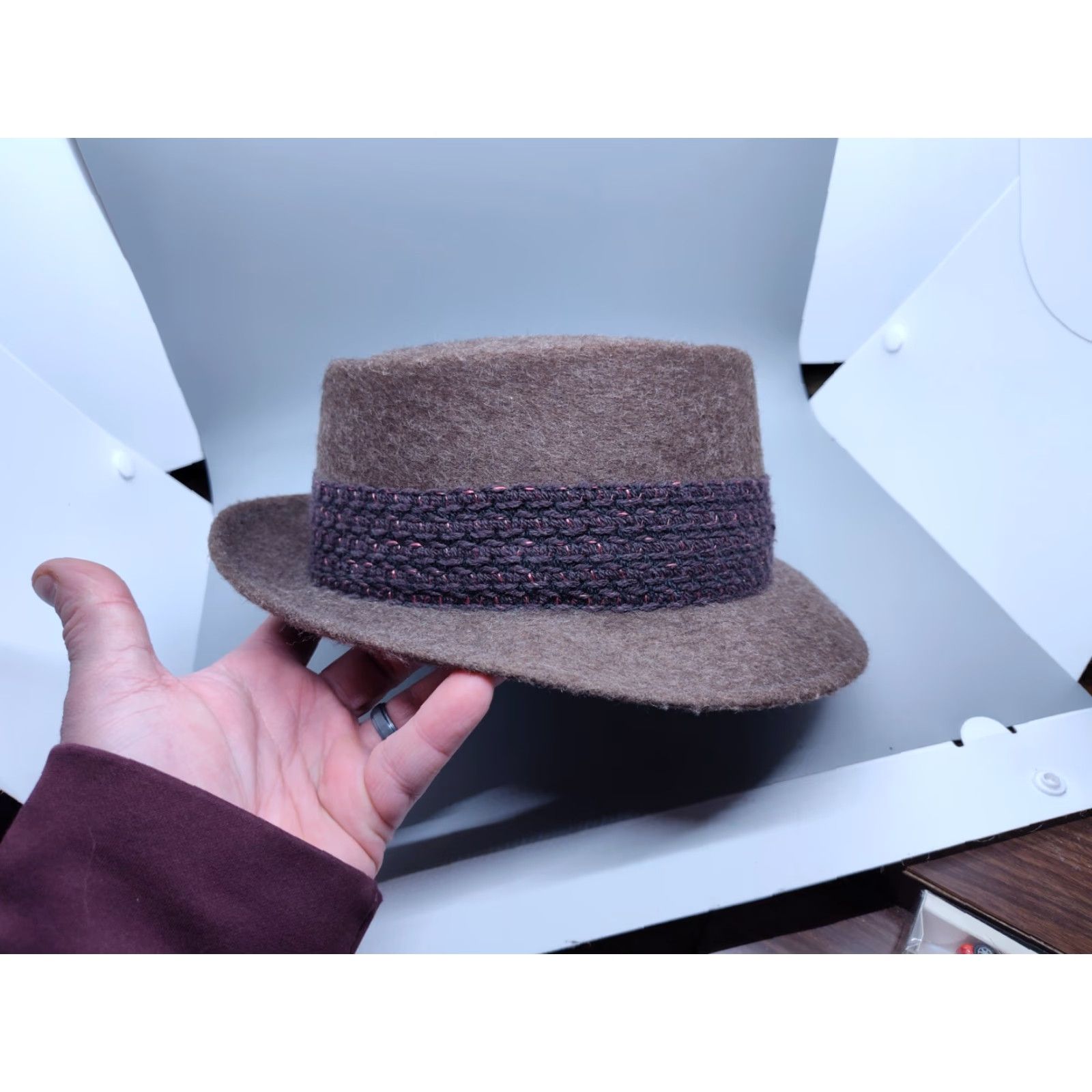 Vintage VINTAGE The Elf on the Shelf Fedora Hat 6 7/8 Brown 100% Wool USA Size ONE SIZE - 4 Thumbnail