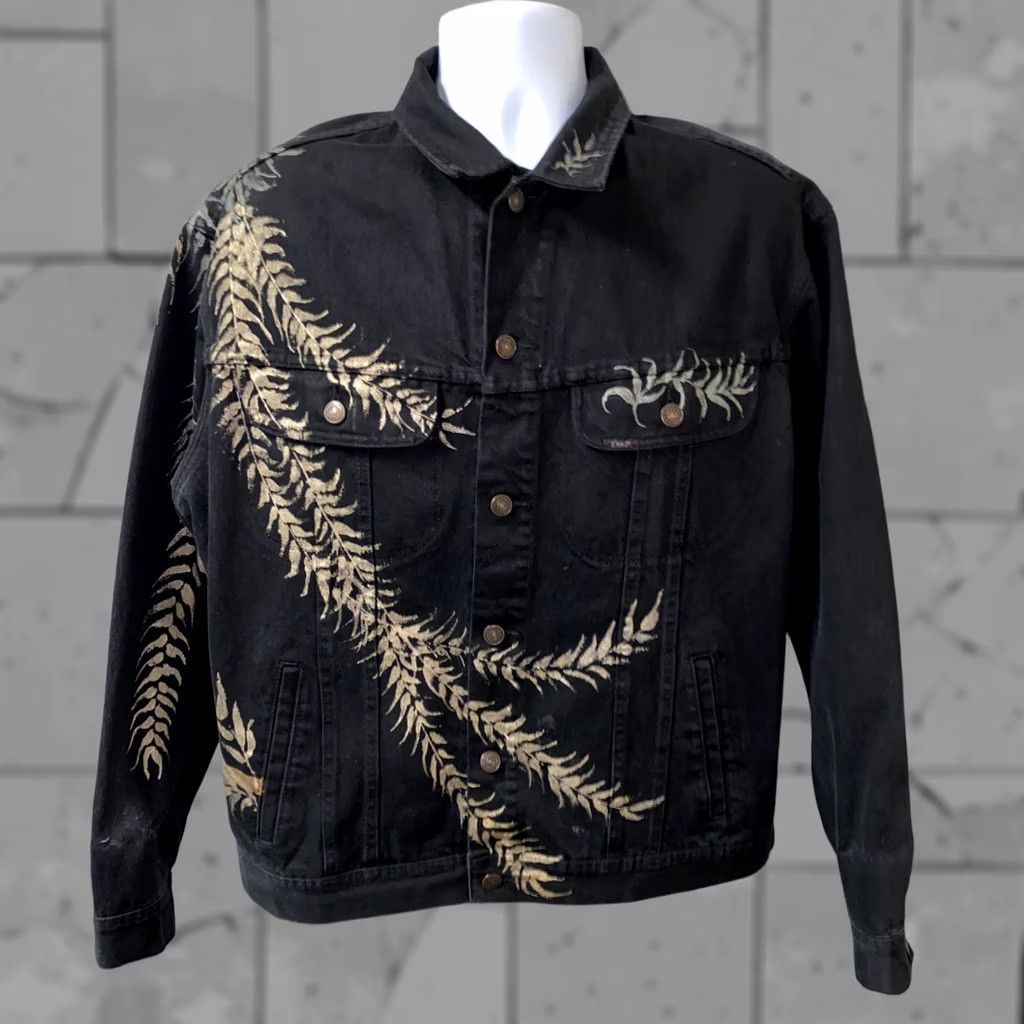 Lee Lee Jacket Button Front L Mens Black Lion Textured Size L Size L / US 10 / IT 46 - 1 Thumbnail