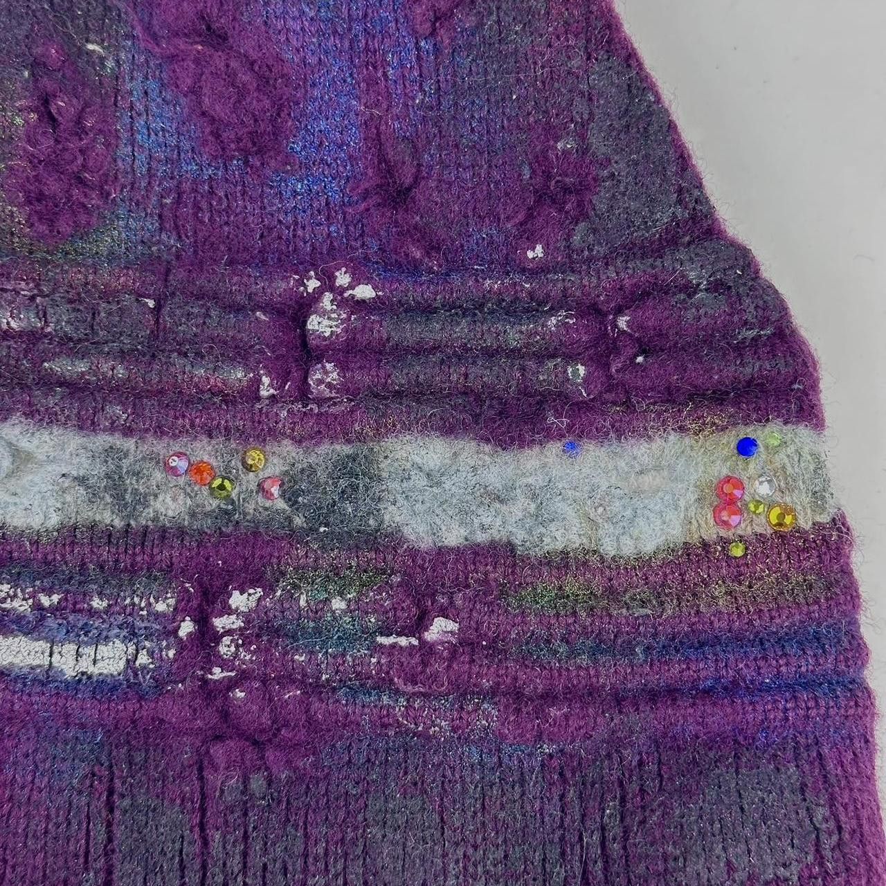 Other ASTROBOI* Maroon Woolen Grunge Rhinestone Beanie Size ONE SIZE - 4 Thumbnail