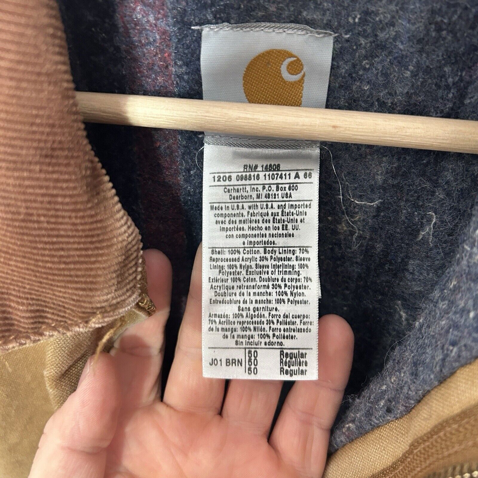 Carhartt Vintage Carhartt Blanket-Lined Detroit Jacket “Brown” J01 Size US XXL / EU 58 / 5 - 8 Thumbnail
