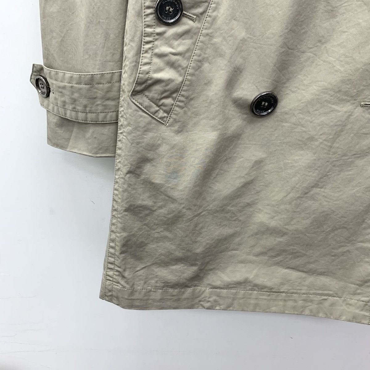 Burberry Burberry Khaki Cotton Belted Section Trench Coat Size S / US 4 / IT 40 - 4 Thumbnail