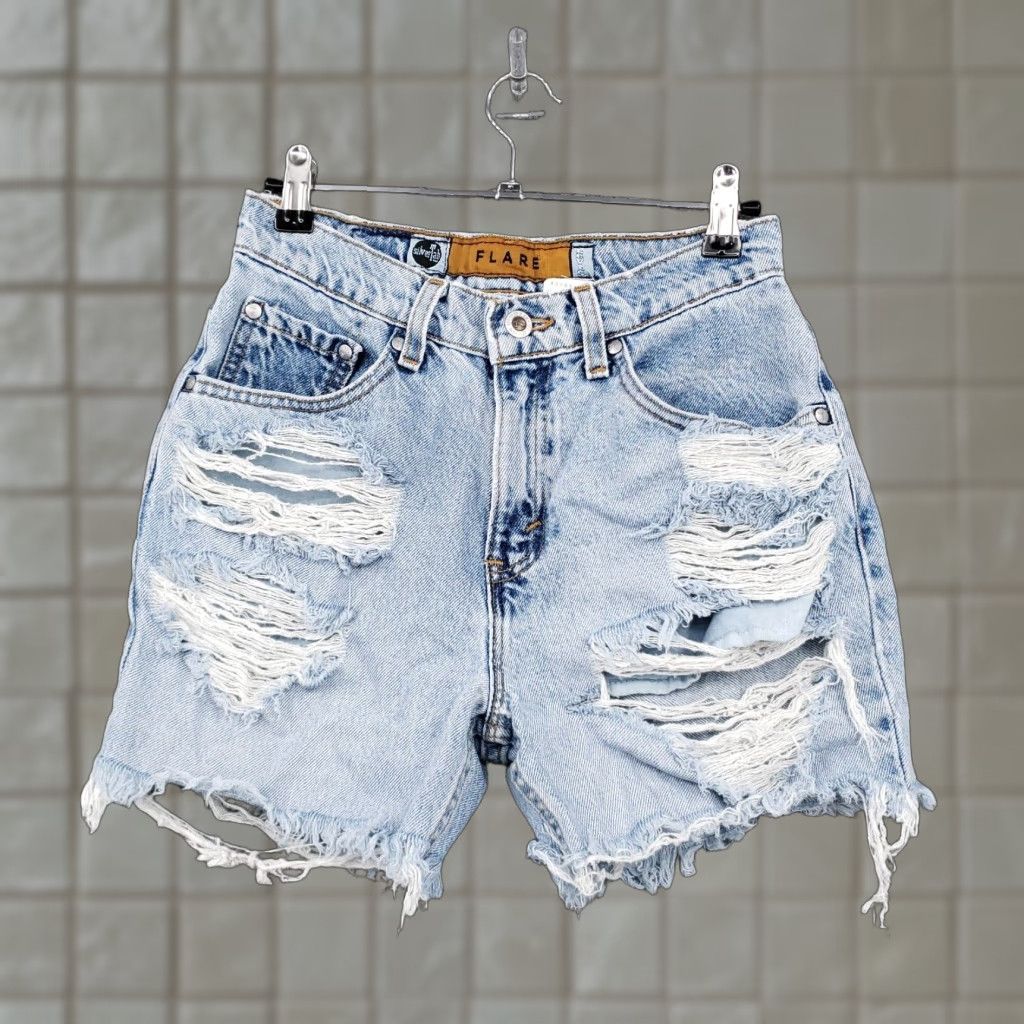 VINTAGE Levi's Silvertab Cut-Off Shorts Womens Juniors Blue Mid