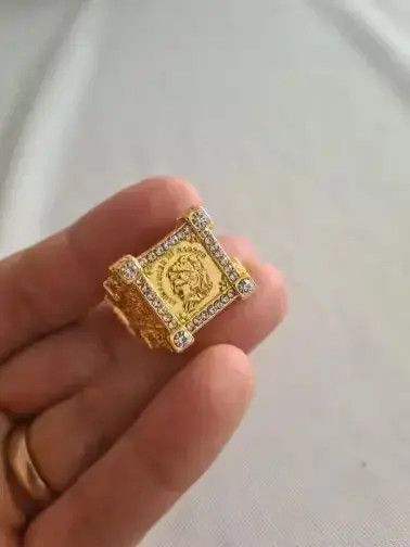 Other Domineering Square Carved Ring Size ONE SIZE - 1 Thumbnail