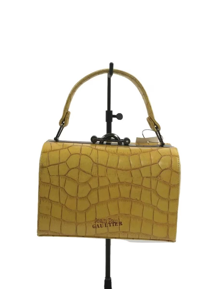 Jean Paul Gaultier Mini Crocodile Embossed Leather Hand Bag in Yellow, Women's