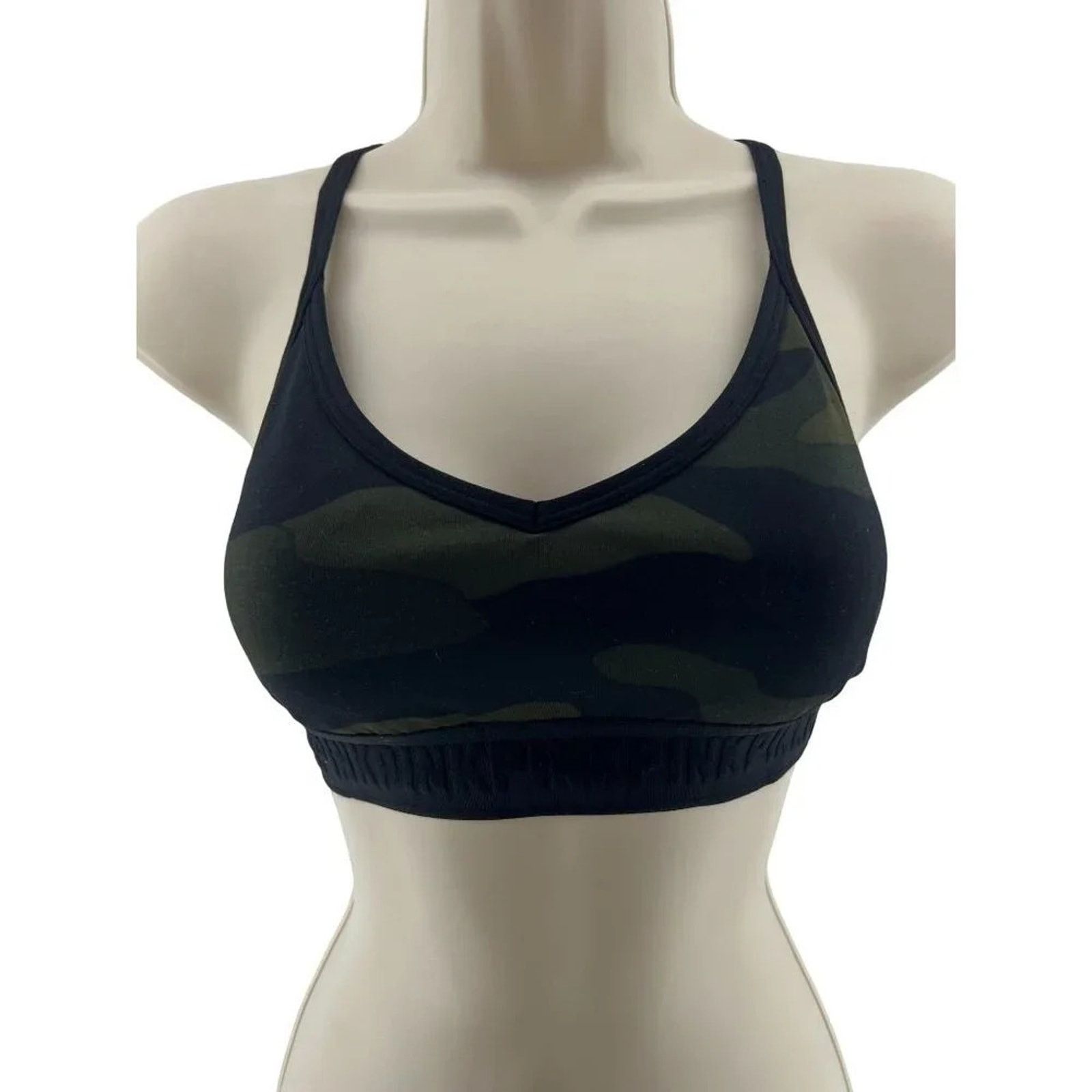 Victorias Secret Pink Victoria's Secret Sports Bra Womens Small Camo Padded in Black