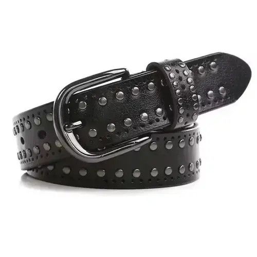 Leather Leather Belt Women Lady Punk Size ONE SIZE - 1 Thumbnail