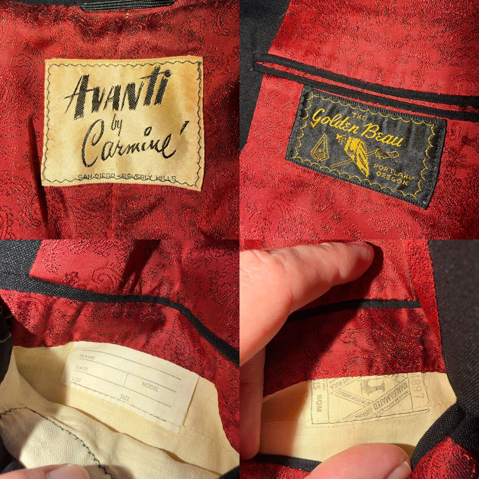 Vintage VTG Avanti Carmine Mens 2 PC Suit Jacket Coat Pants 40 Black Rockabilly 1960s 1960s Gab Poly West Gab? Size 40R - 9 Thumbnail