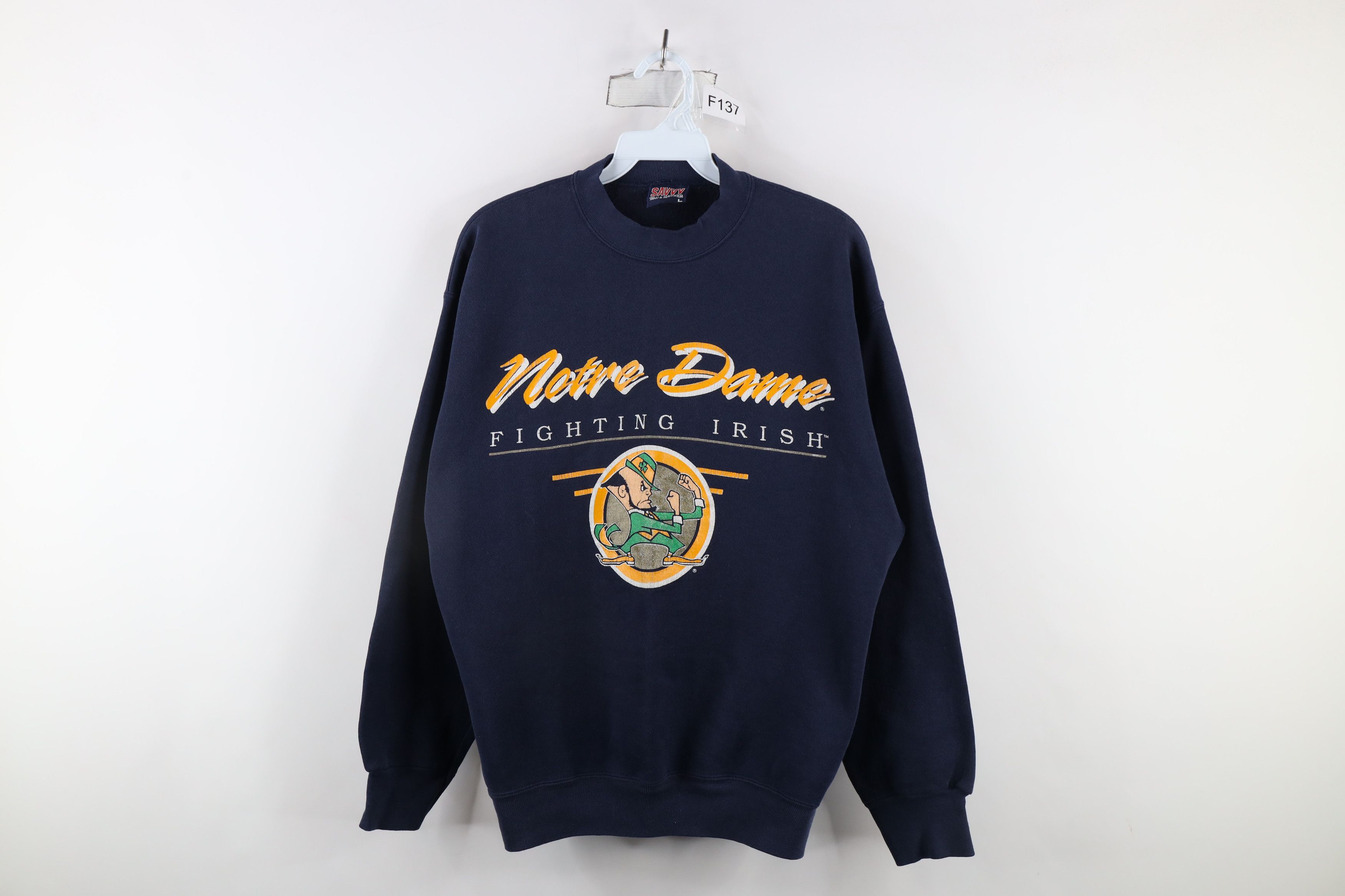 Vintage Vintage 90s Spell Out Notre Dame University Sweatshirt USA Size US L / EU 52-54 / 3 - 1 Thumbnail
