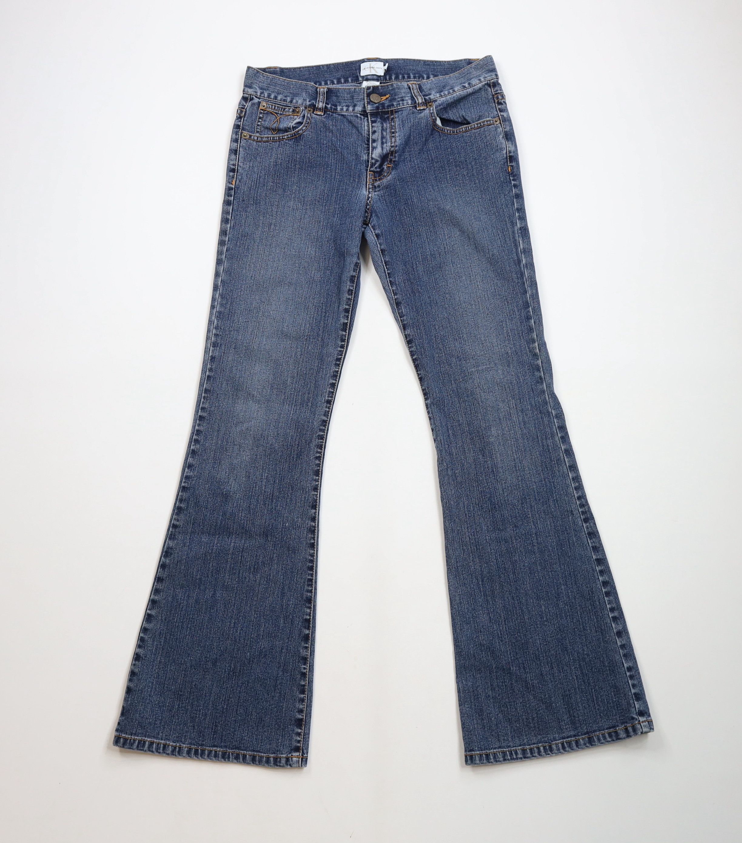 Calvin Klein × Vintage Vintage 90s Calvin Klein Wide Leg Bell Bottoms Denim Jeans Size 28" / US 6 / IT 42 - 1 Thumbnail