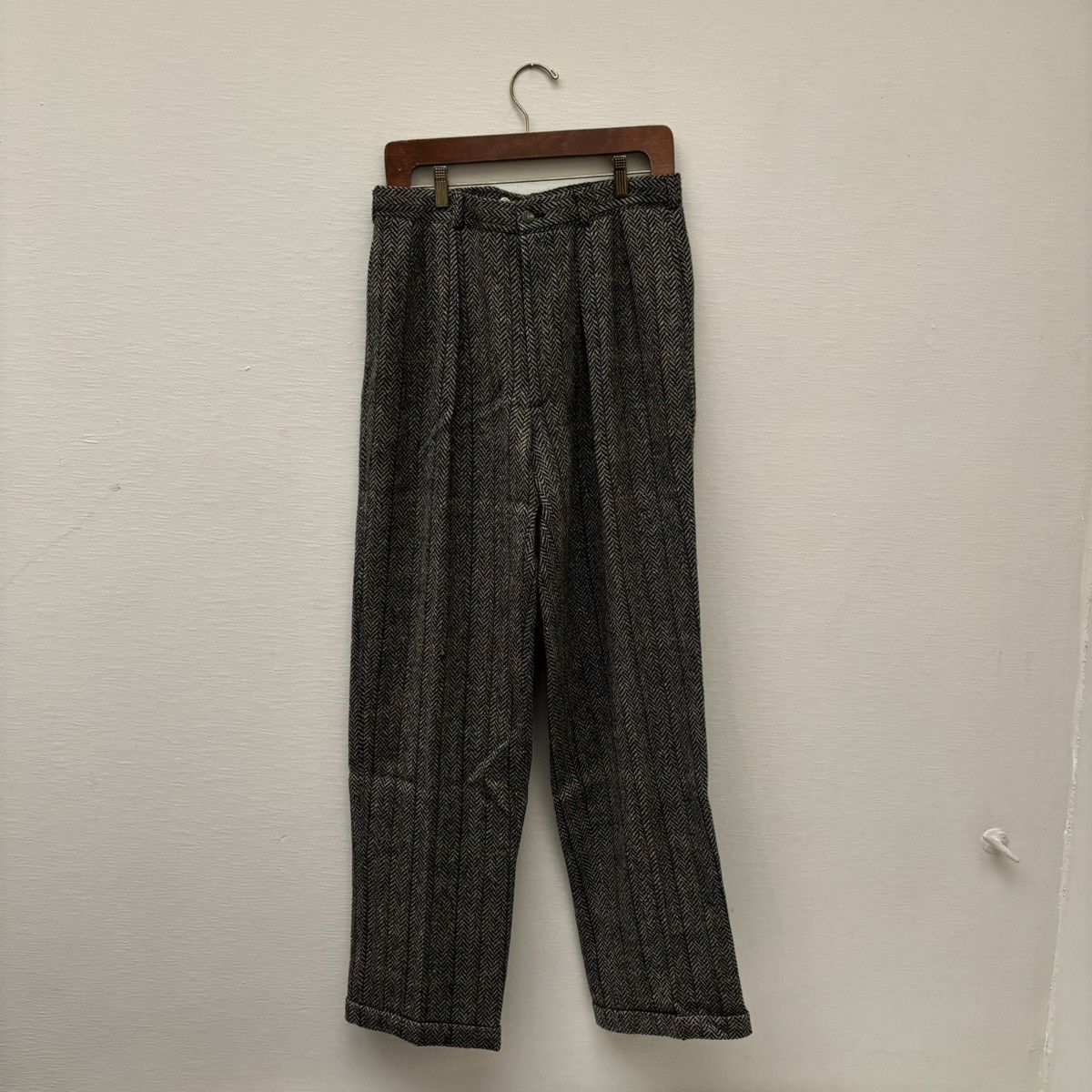 1300~Hrringbone Motif Virgin Wool RAVAL pants