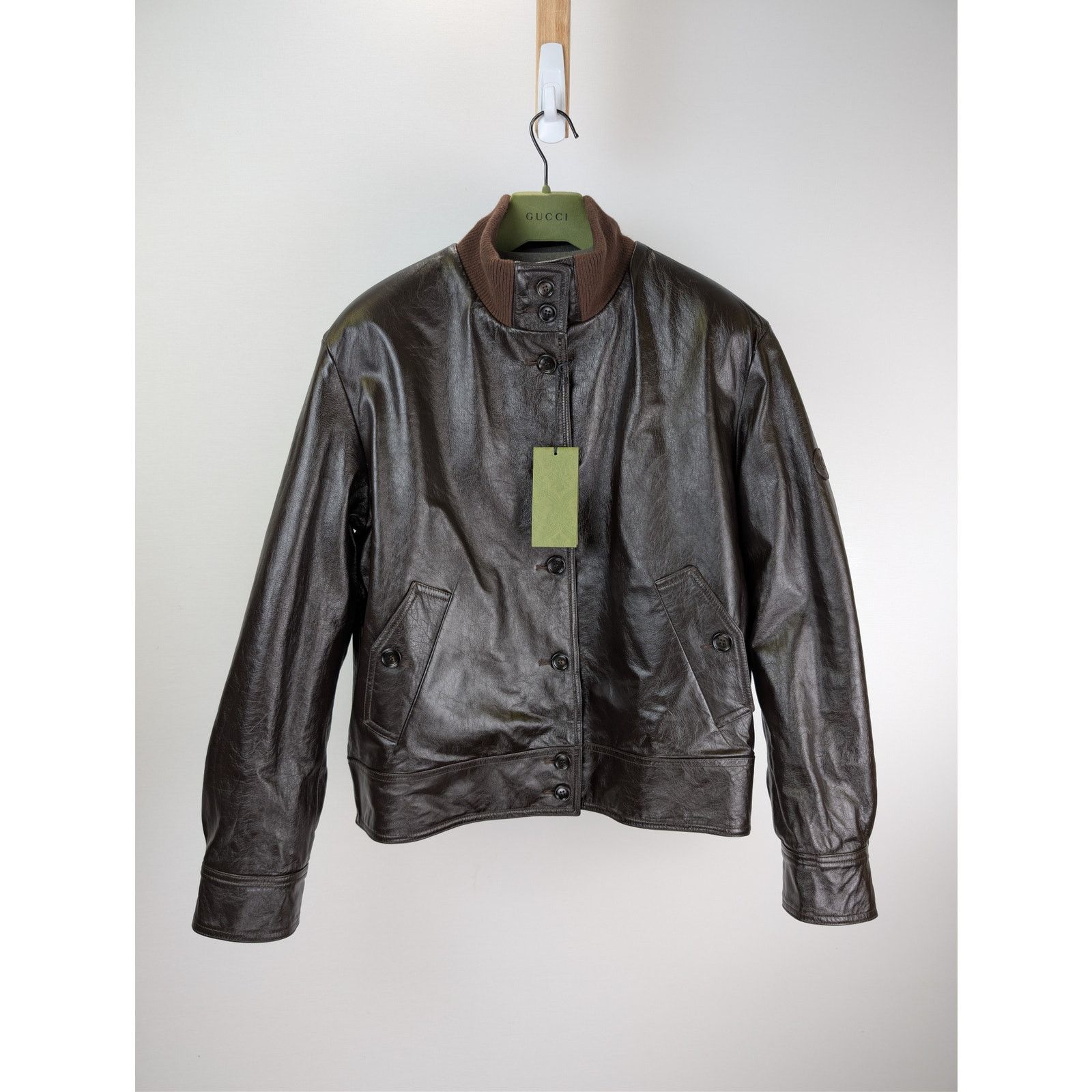 Gucci o1rshd1 Reversible Soft Calf Jacket in Dark Brown/Mix Size US L / EU 52-54 / 3 - 3 Thumbnail