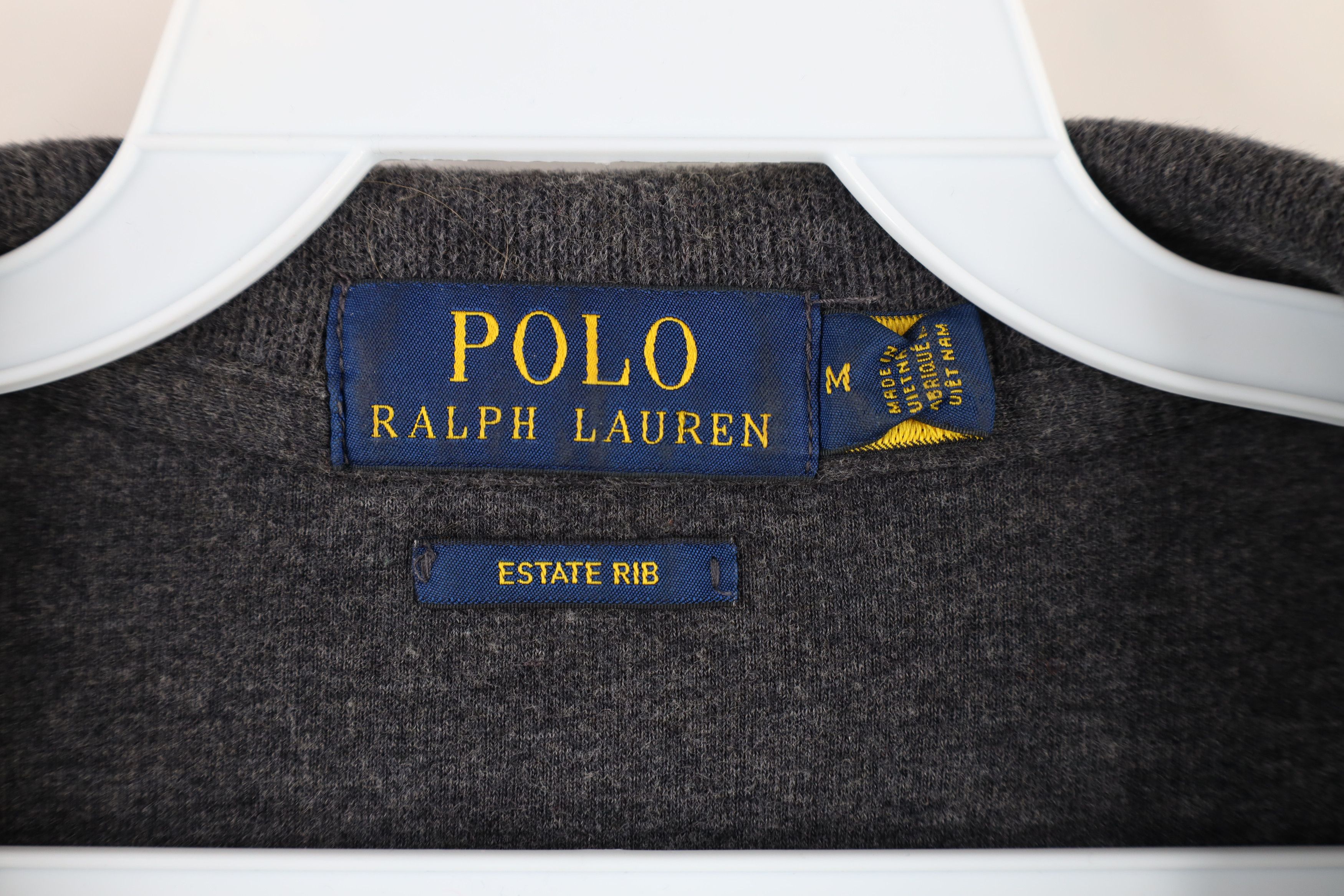 Ralph Lauren × Vintage Vintage Ralph Lauren Ribbed Knit Half Zip Sweater Gray Size US M / EU 48-50 / 2 - 7 Thumbnail