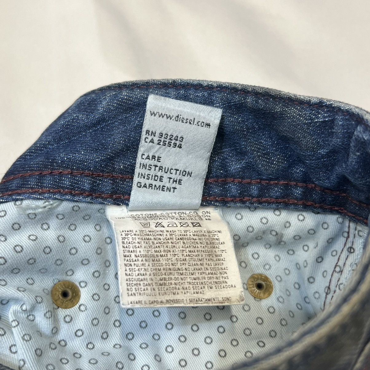 Diesel 00s Diesel Levan Straight Leg Dirty Wash Jeans Size US 30 / EU 46 - 10 Thumbnail