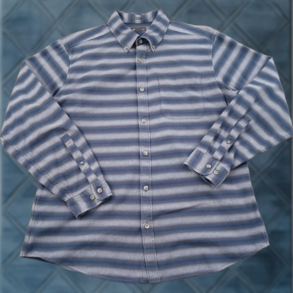 Eddie Bauer Eddie Bauer Shirt Mens L Relaxed Fit Blue Striped Long Sleeve Button-Down Collar Shirt L Blue Mens Size US L / EU 52-54 / 3 - 1 Thumbnail