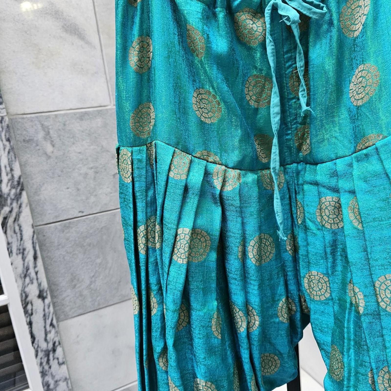 Other Women's Turquoise Teal Harem Pants Size 30" / US 8 / IT 44 - 2 Thumbnail