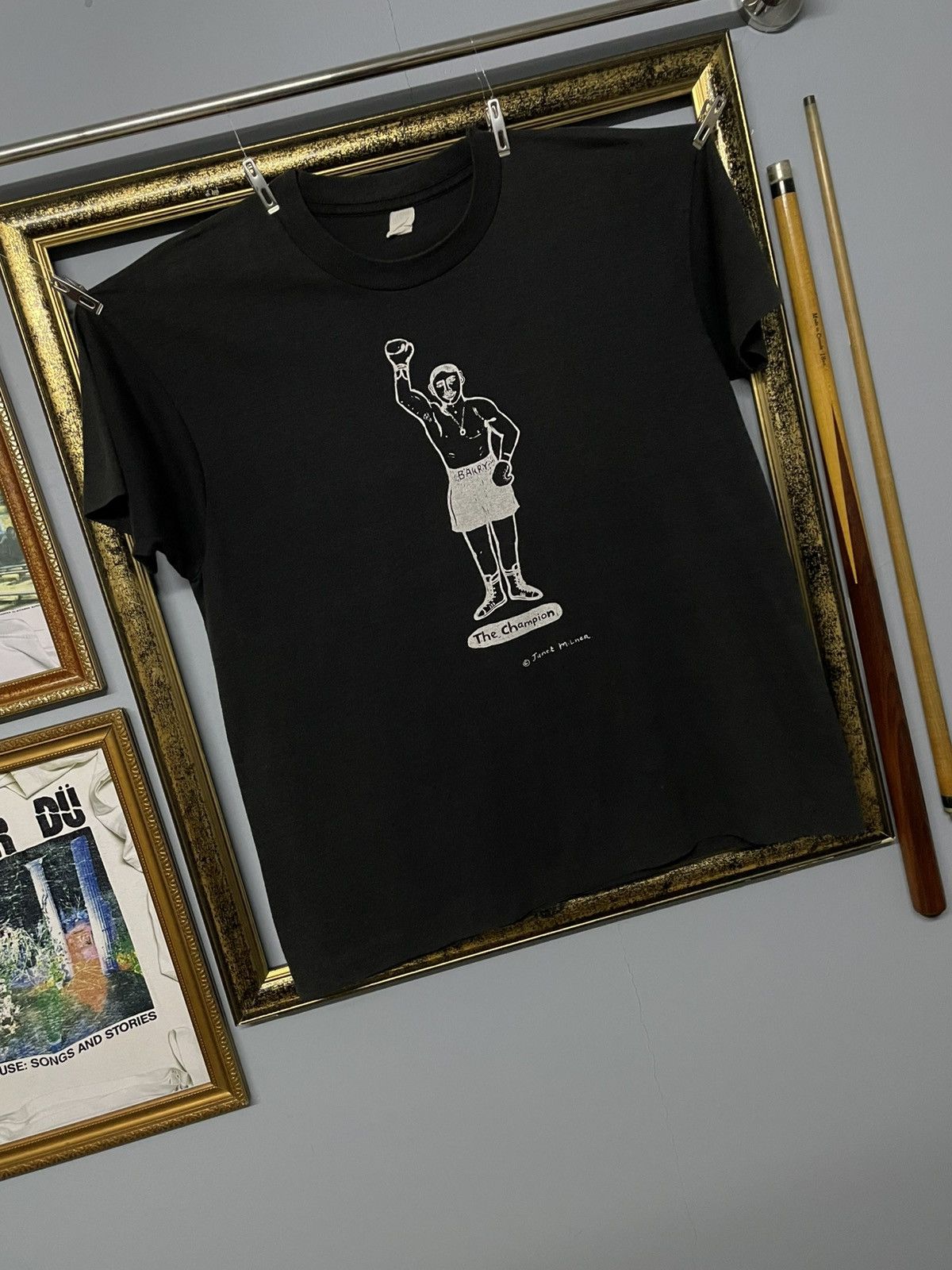 Vintage Vintage 90s Janet Milner Art Boxing Barry Single Stitch Tee Size US L / EU 52-54 / 3 - 2 Thumbnail