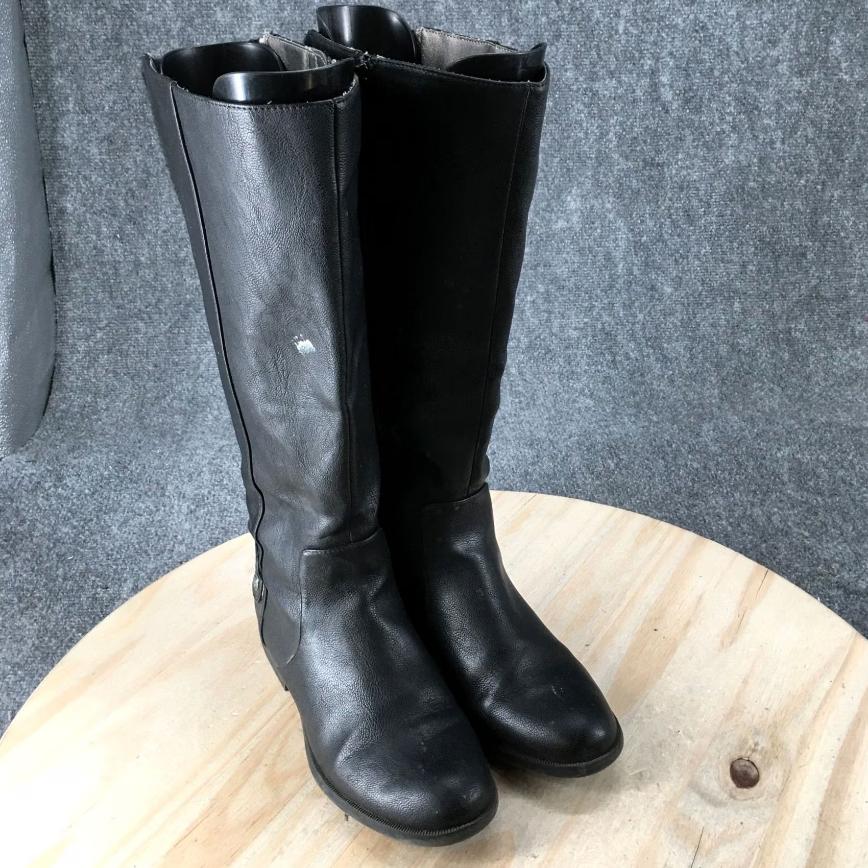 Vintage LifeStride Boots Womens 6 M Xandy Tall Knee High Black Faux Leather Round Toe Shoe Size 6 M Black Knee High Boots Womens Vintage No Size US 6 / IT 36 - 3 Thumbnail