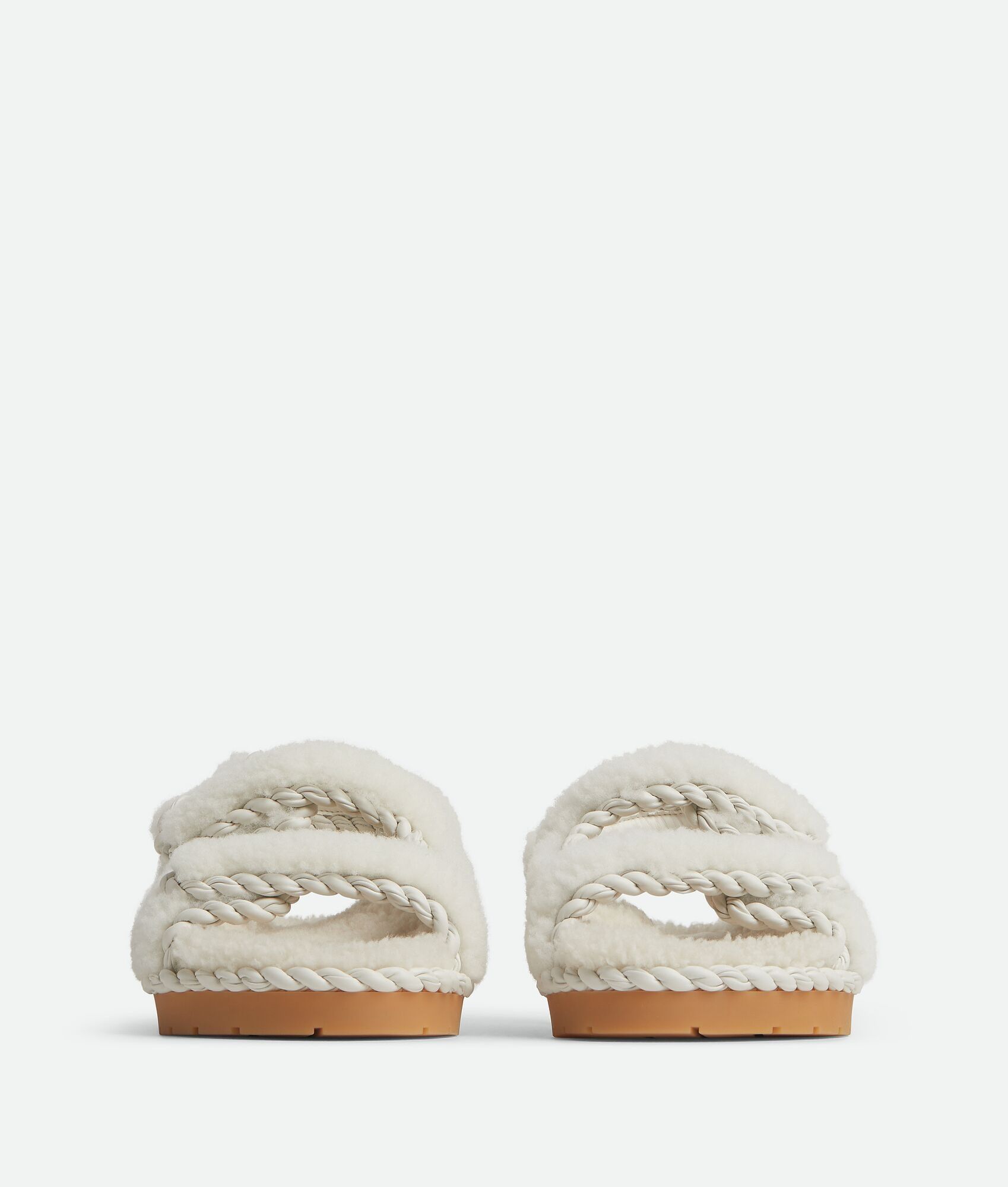 Bottega Veneta o1bcso1str0725 Jack Flat Sandals in Popcorn Size US 7 / IT 37 - 3 Thumbnail
