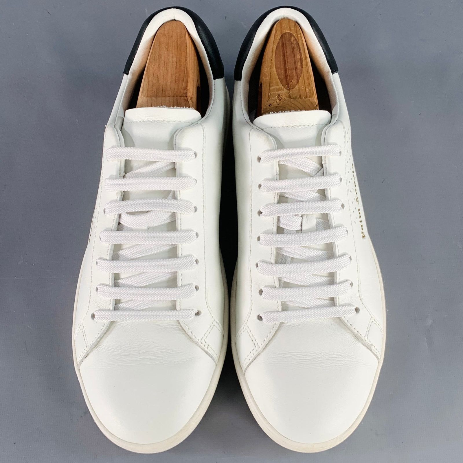 Palm Angels Size 9 White Black Leather Lace-Up Low Top Sneakers Size US 9 / EU 42 - 4 Thumbnail