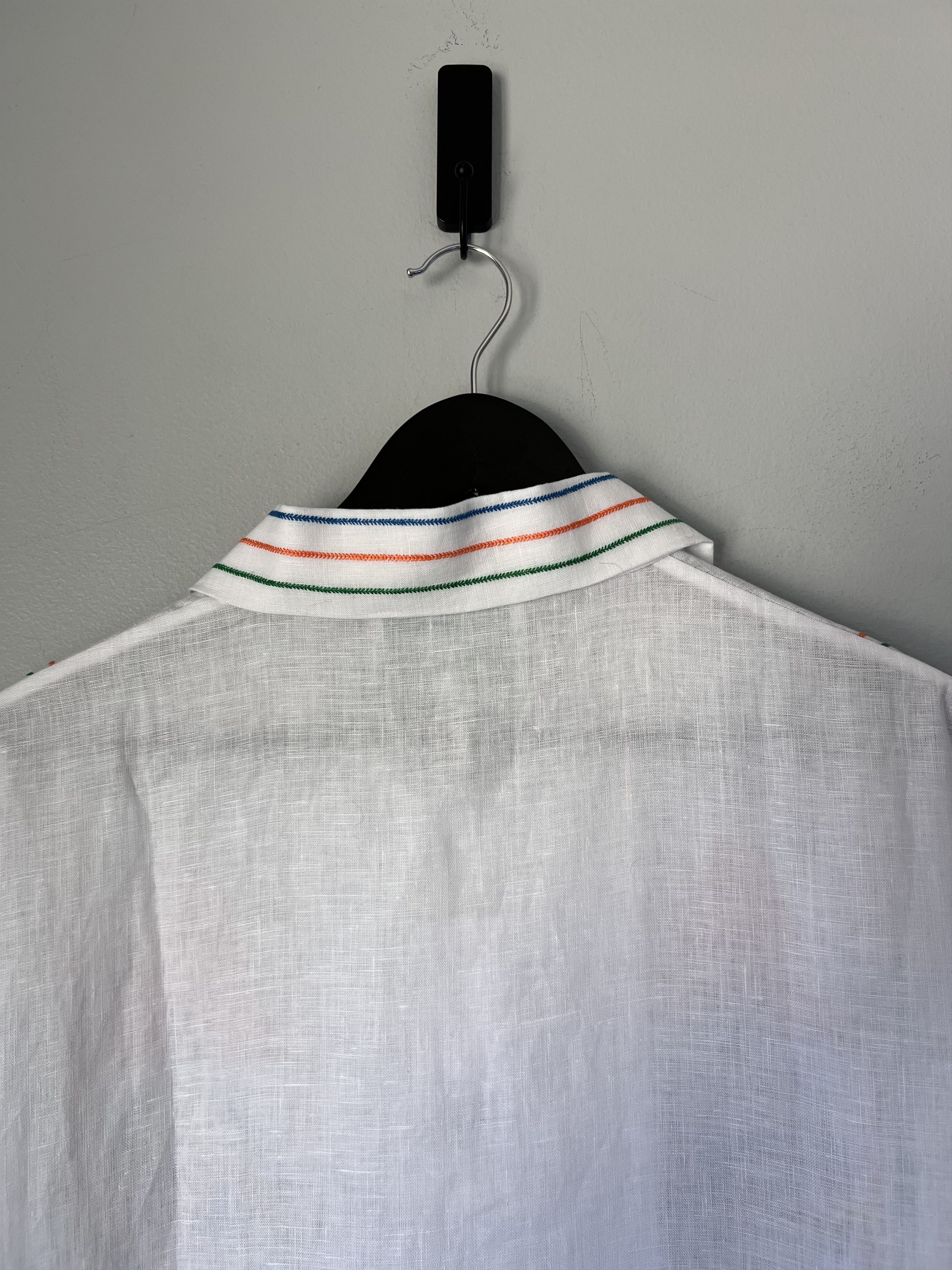 Casablanca Casablanca Musique Embroidered Linen Button Up Shirt Size US XL / EU 56 / 4 - 6 Thumbnail