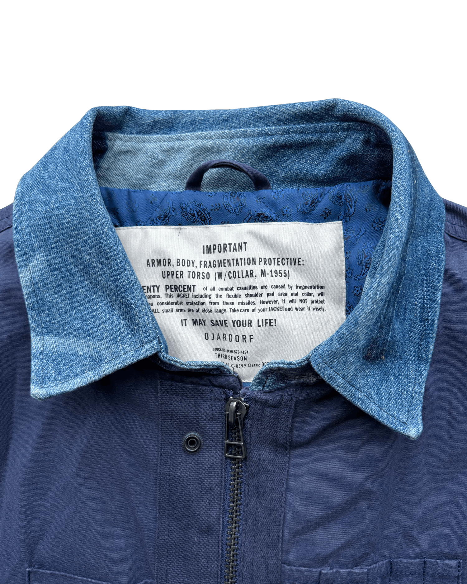 Ojardorf Ofiles 5-pocket Indigo Denim Bomber Jacket Size US L / EU 52-54 / 3 - 4 Thumbnail