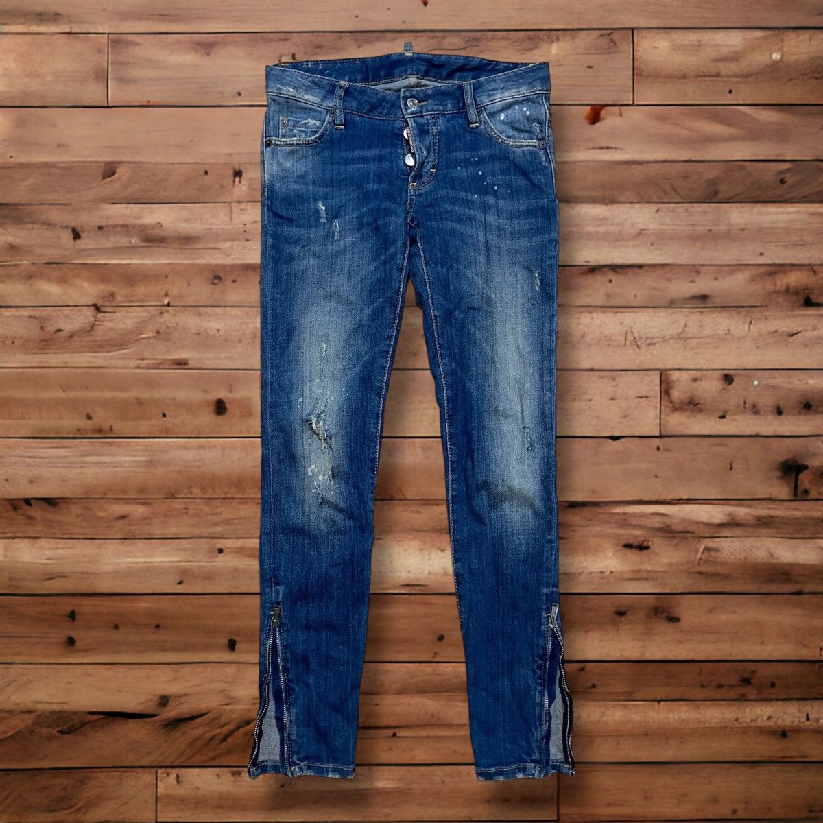 Dsquared2 × If Six Was Nine GM🔥 Dsquared Distressed Painted Blue Jeans Size US 30 / EU 46 - 1 Thumbnail