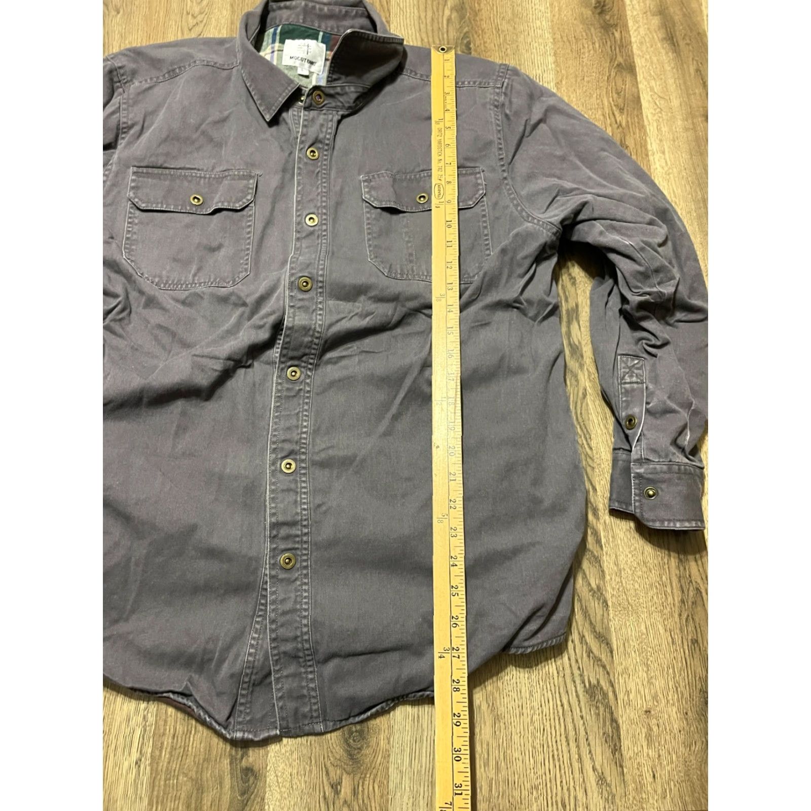 Vintage MOCOTONO Jacket Men's Large Gray Fleece Lined Button Up Snap Size US L / EU 52-54 / 3 - 7 Thumbnail