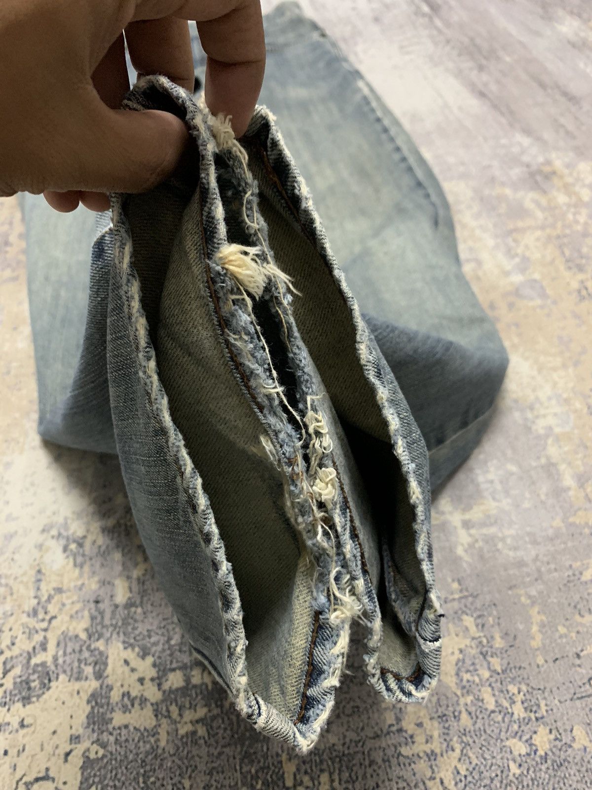 Edwin Edwin 503 Rusty Fade Distressed Straight Leg Denim Size US 30 / EU 46 - 7 Thumbnail