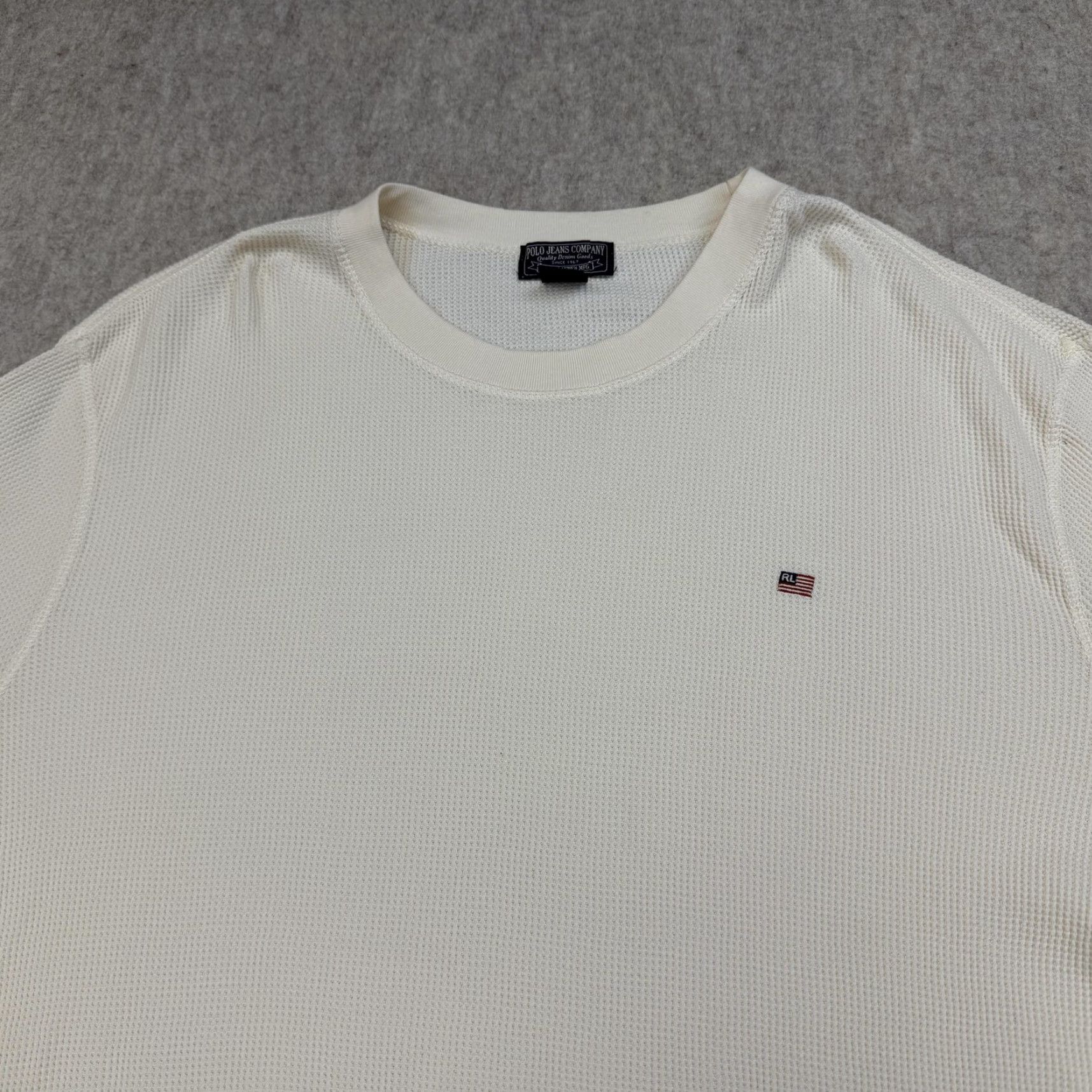 Vintage Polo Jeans Company Shirt Mens 2XL White Thermal Waffle Knit Long Sleeve Size US XXL / EU 58 / 5 - 3 Thumbnail