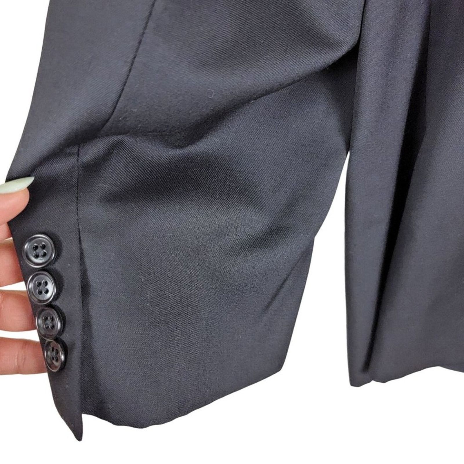Lauren Ralph Lauren Lauren Ralph Lauren Wool Suit Blazer Mens 44s Black Size 44S - 7 Thumbnail