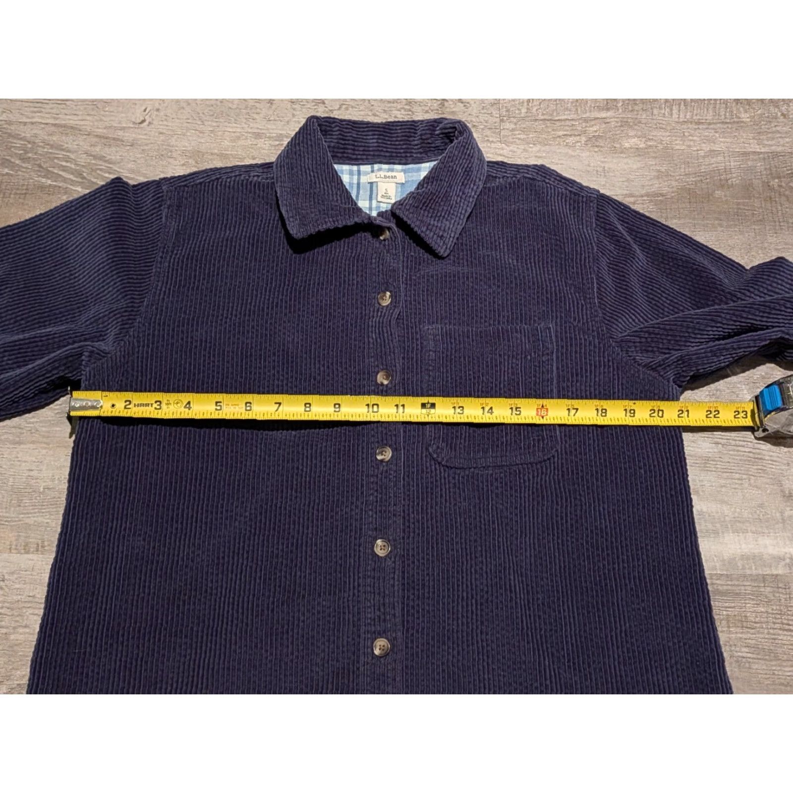 Vintage VINTAGE L.L. Bean Corduroy Shirt Jacket Womens Small Blue Plaid Flannel Lined Shacket Size S / US 4 / IT 40 - 7 Thumbnail