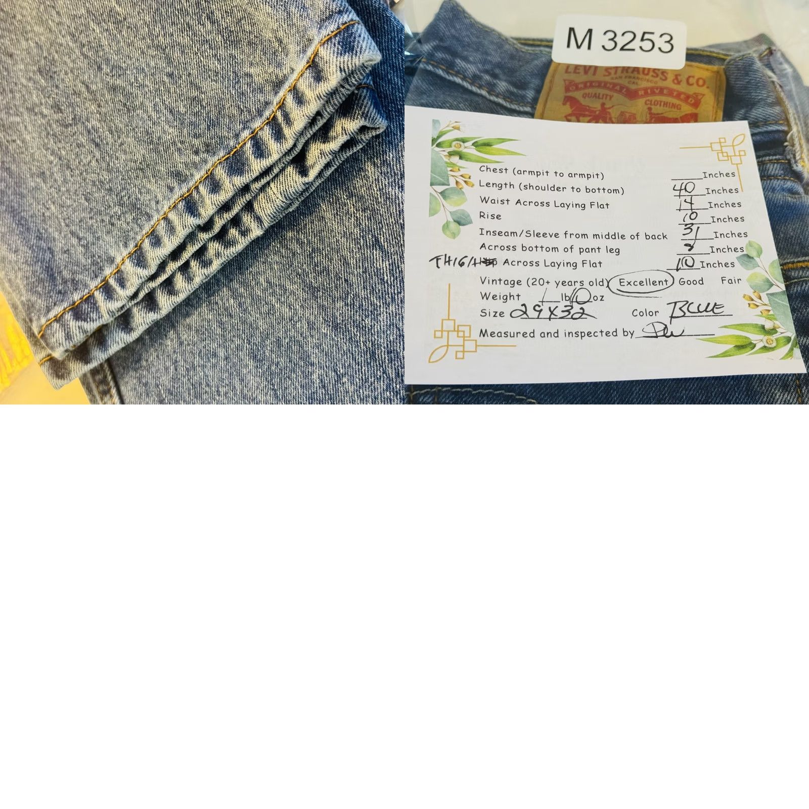 Levi's VINTAGE Levi's 505 Jeans Mens 29x32 Blue Light Wash Straight Denim Mid Rise Size US 29 - 8 Thumbnail