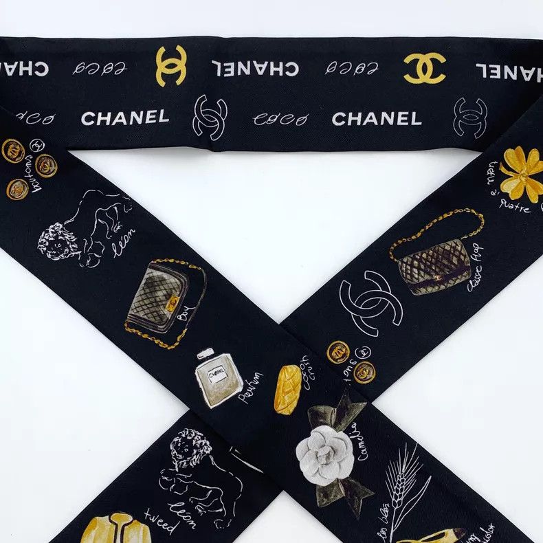 Other Chanel Black double C camellia multi-element printed silk Size ONE SIZE - 3 Thumbnail