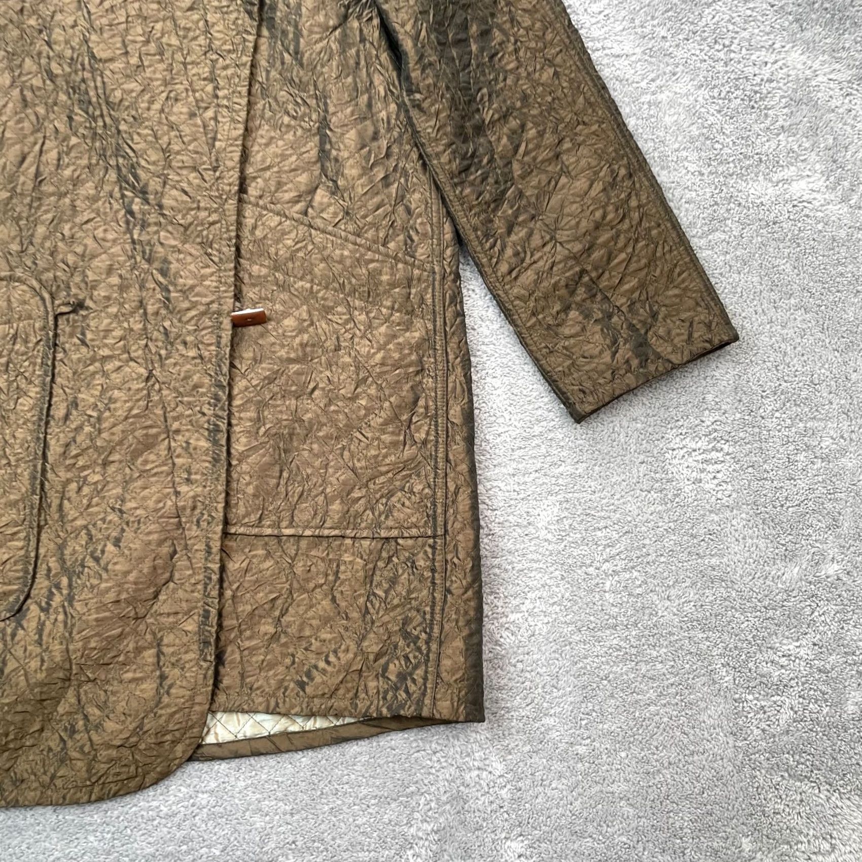 Vintage VINTAGE Mycra Pac Jacket Womens Small Brown Silver Coat Reversible Quilted Hooded Boho Size S / US 4 / IT 40 - 2 Thumbnail