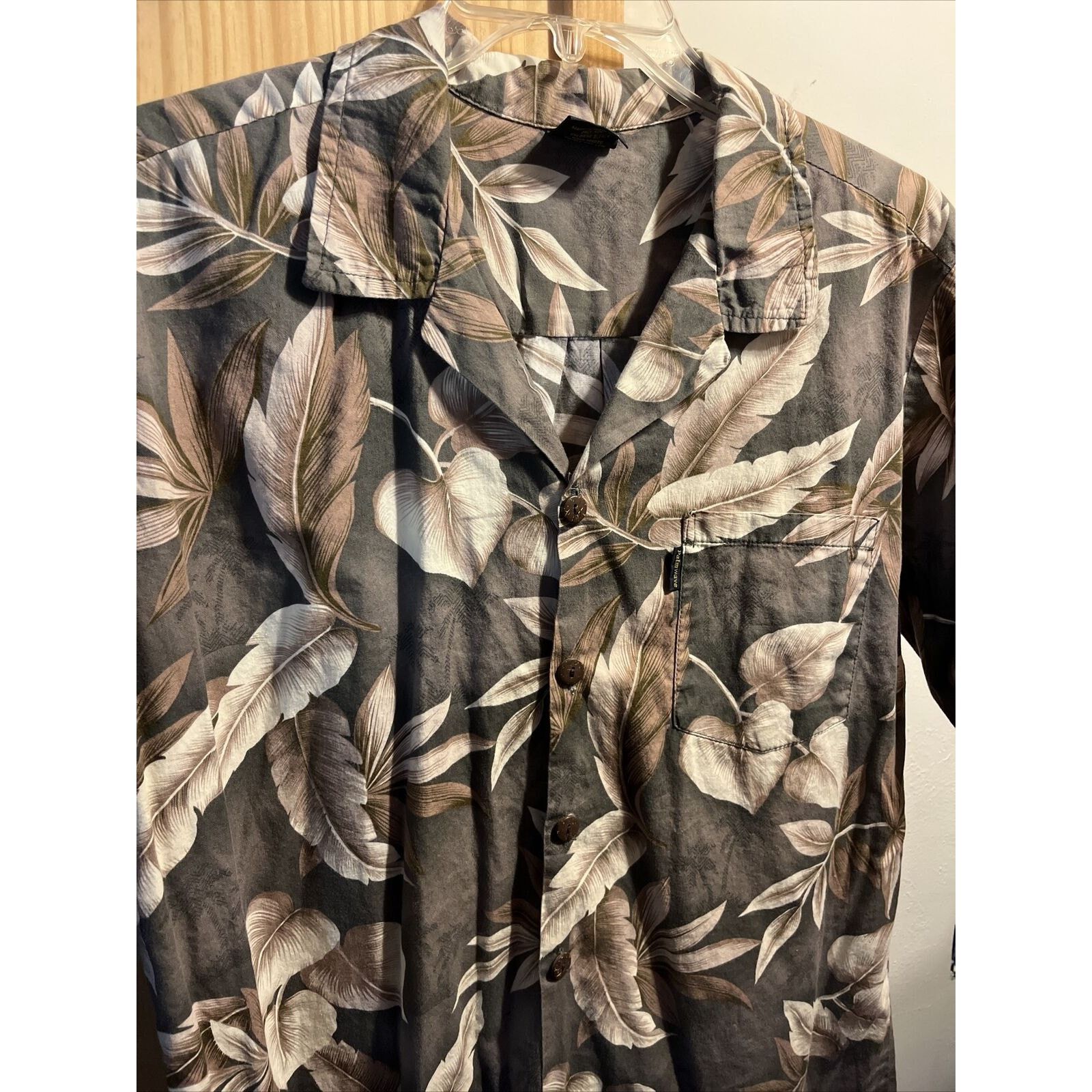Other Palmwave Hawaii Shirt Men’s XL Gray Green Floral SS Cotton Size US XL / EU 56 / 4 - 6 Thumbnail