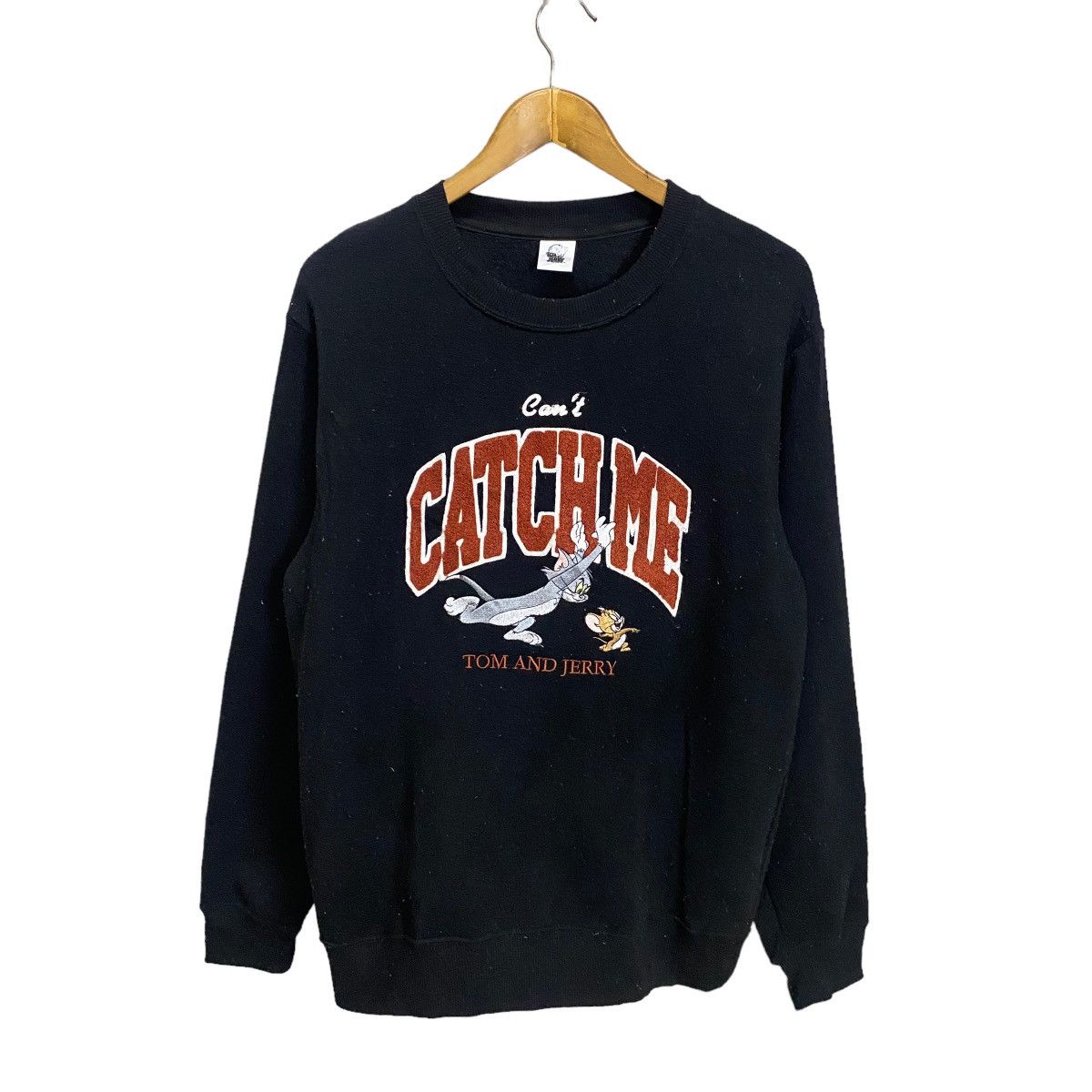 image of Cartoon Network Tom & Jerry Embroidery Logo Sweat in Black, Men's (Size Medium)