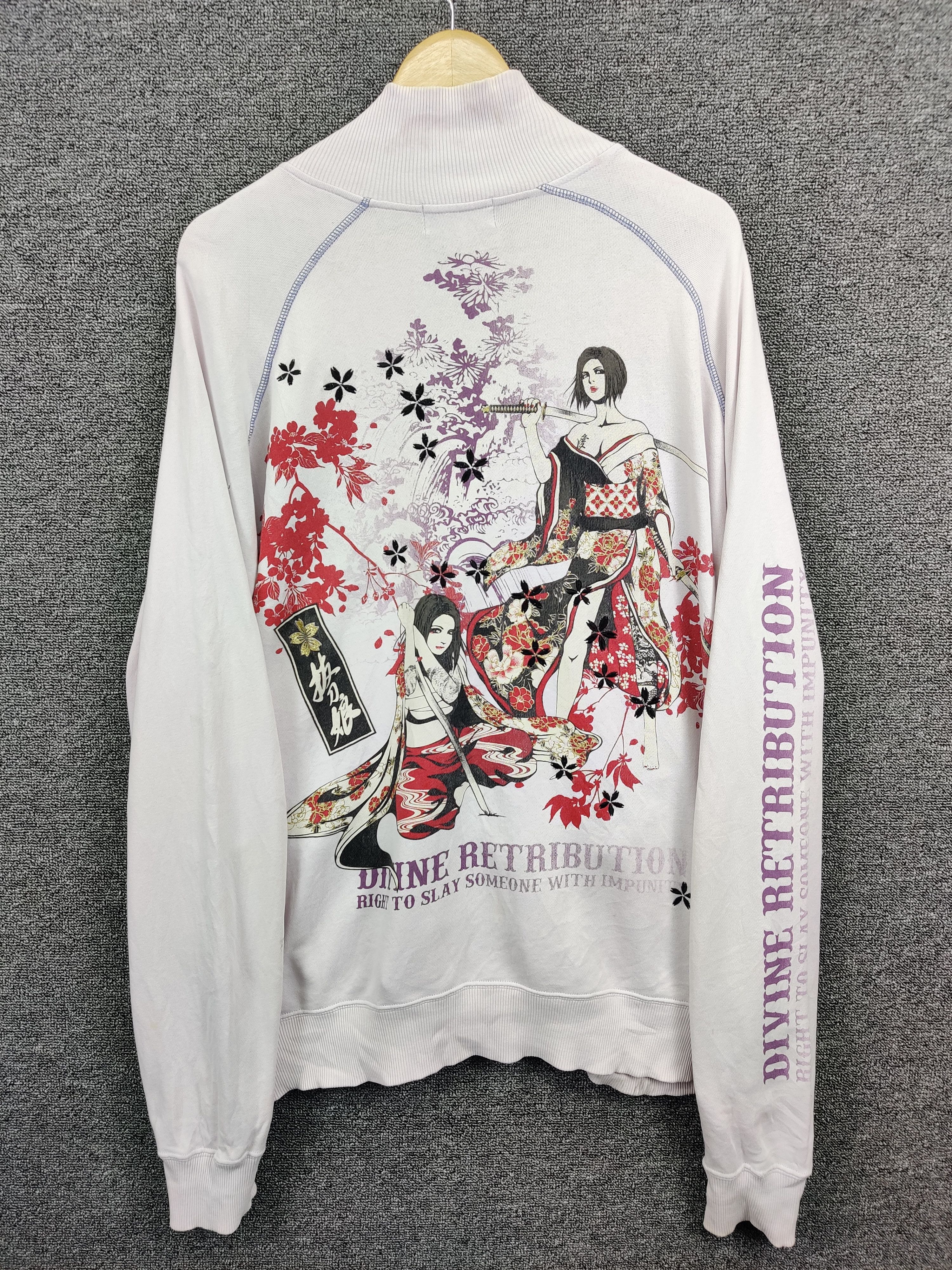 Japanese Brand Divine Retribution Geisha Samurai Sukajan Zip Up Sweater Size US XXL / EU 58 / 5 - 1 Thumbnail