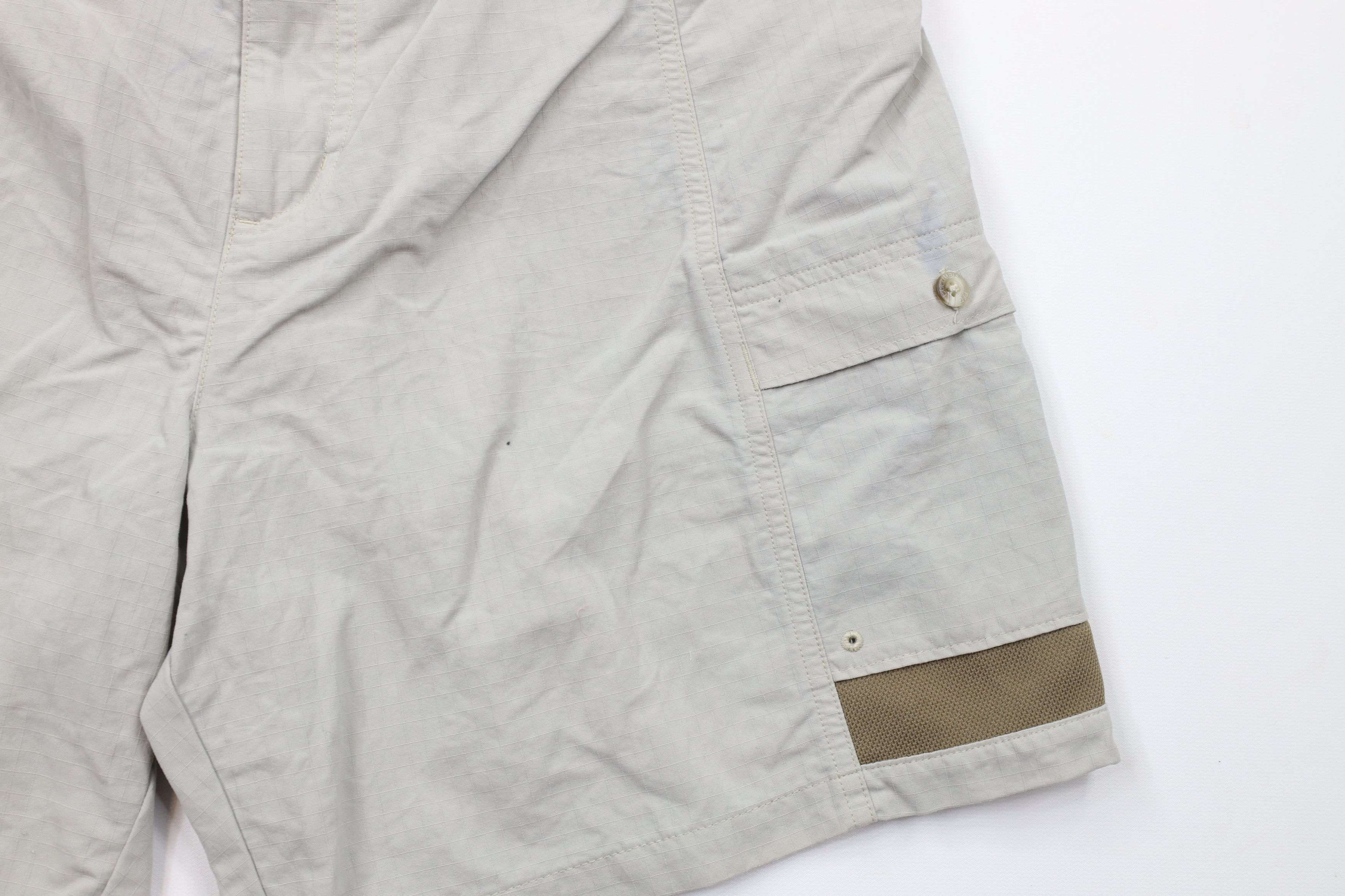 Columbia × Vintage Vintage 90s Columbia Above Knee Ripstop Cargo Shorts Beige Size US 34 / EU 50 - 6 Thumbnail