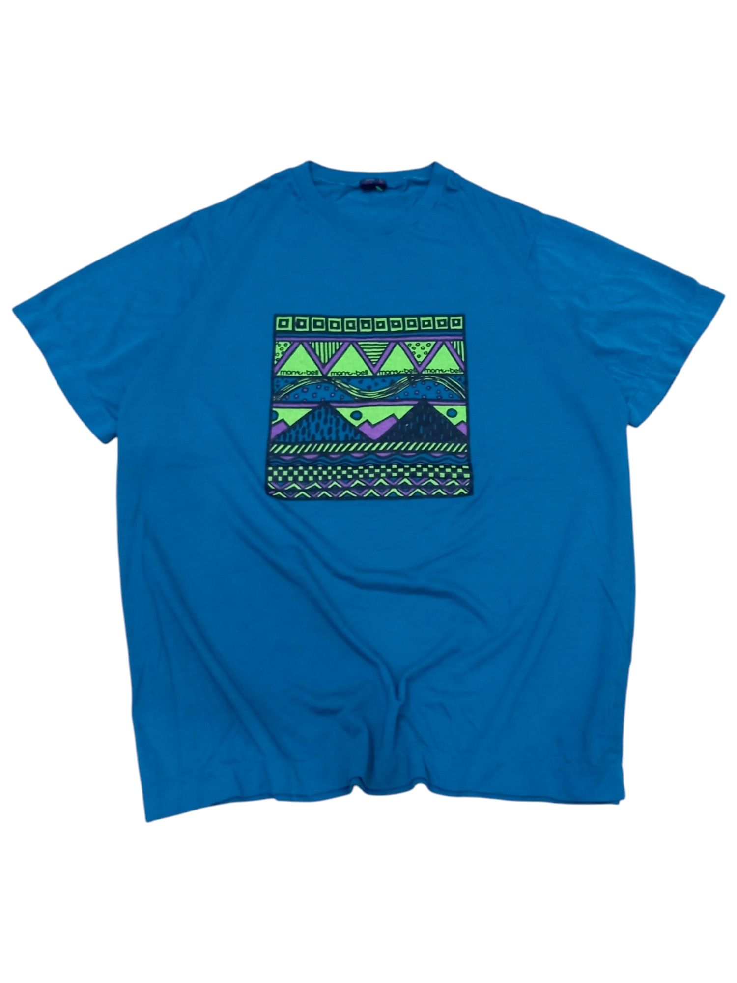 Montbell Rare! Vintage Montbell Outdoor Neon Art Single Stitch Tee Size US M / EU 48-50 / 2 - 1 Thumbnail