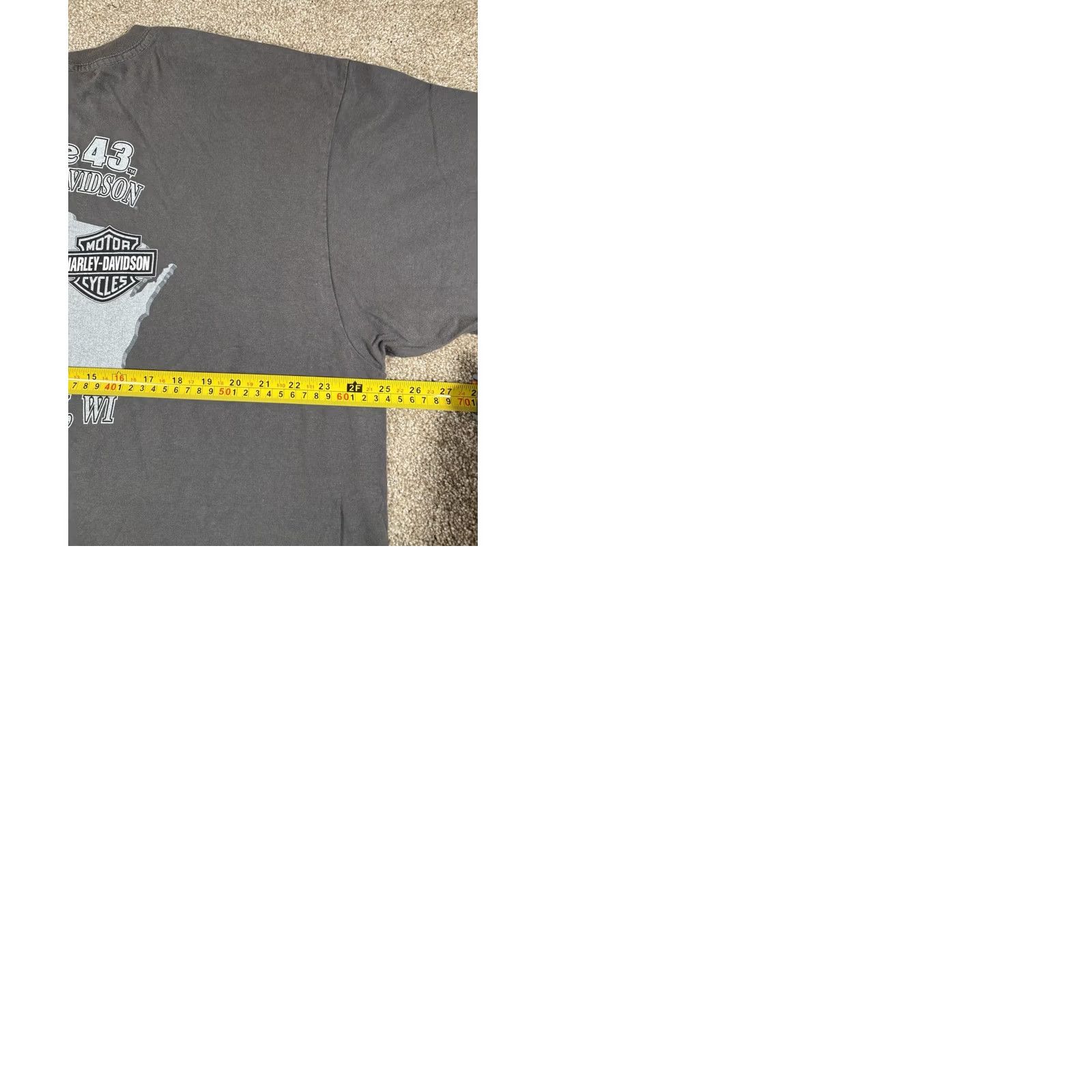 Harley Davidson Harley-Davidson T-Shirt Route 43 Sheboygan Wisconsin Grey 2XL Regular Mens Short Sleeve Crew Neck Logo Graphic Print Vintage: No Size US XXL / EU 58 / 5 - 9 Thumbnail