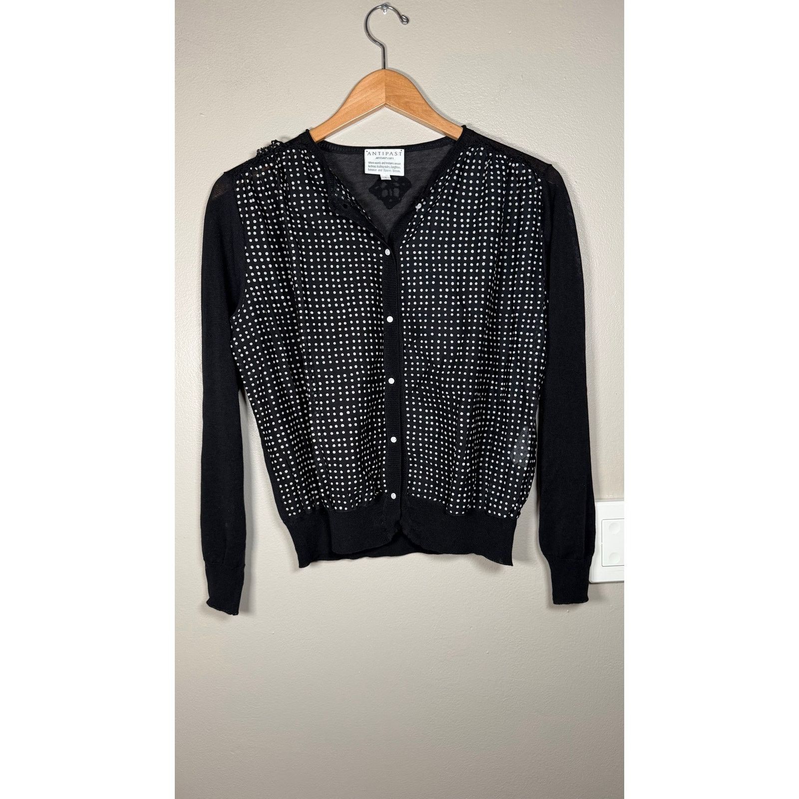 Japanese Brand Antipast Japan Polka Dot Sheer Back Cardigan size 1/S $690 Size S / US 4 / IT 40 - 2 Thumbnail