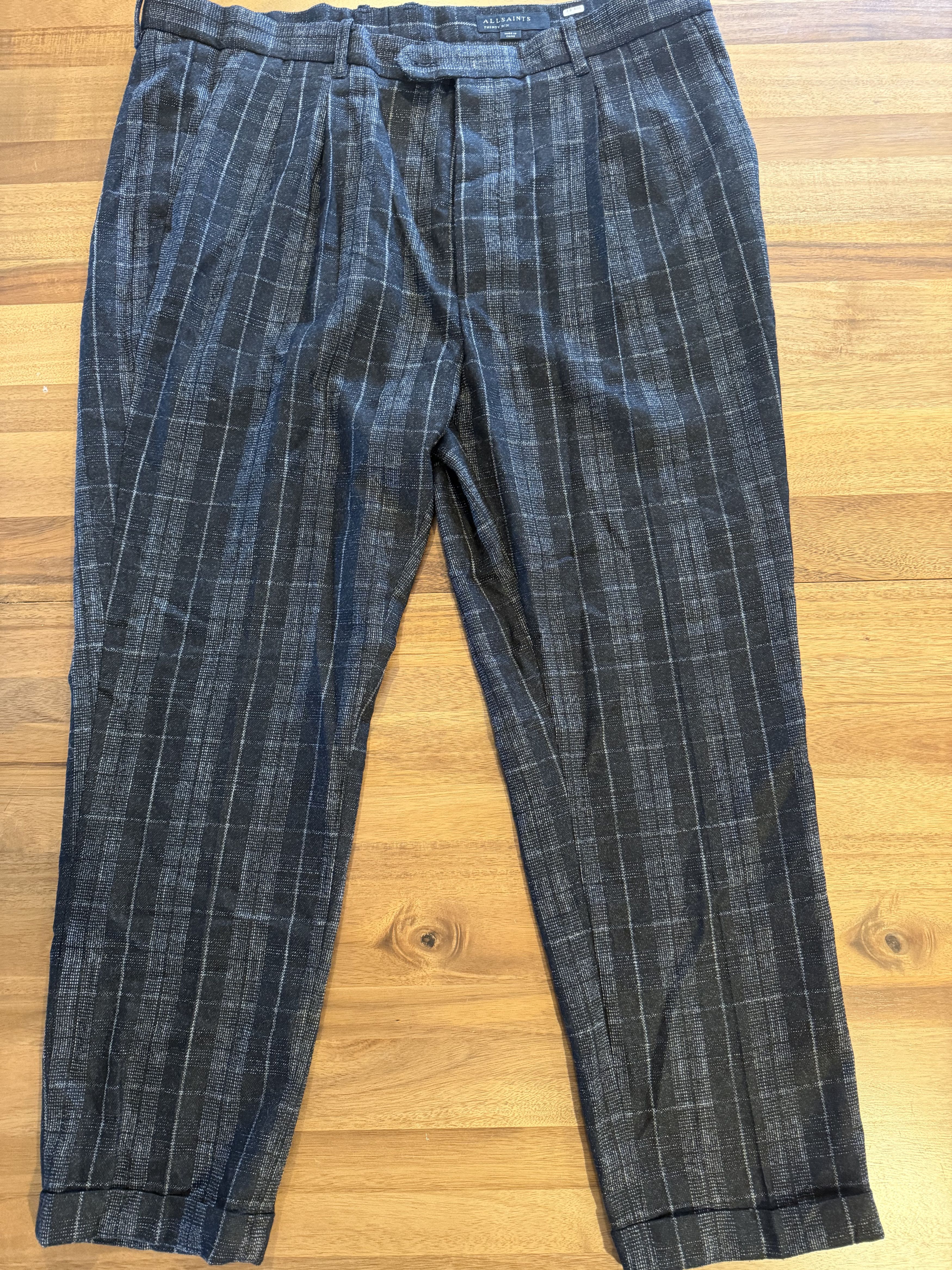 Allsaints AllSaints Harvey Trouser — Charcoal Windowpane Size US 36 / EU 52 - 1 Thumbnail