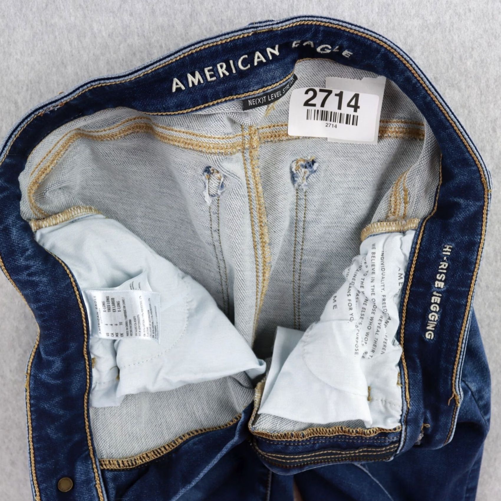 American Eagle Outfitters American Eagle Hi Rise Jegging Women's Size 6 Distressed Stretch Denim Jeans Blue Medium 90s Not Applicable Size 28" / US 6 / IT 42 - 3 Thumbnail