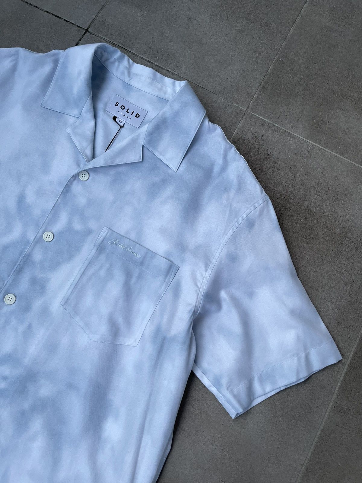 Wooyoungmi !DS! SS23 Solid Homme Sky Cloud Short Sleeve Button UP Shirt Size US M / EU 48-50 / 2 - 11 Thumbnail